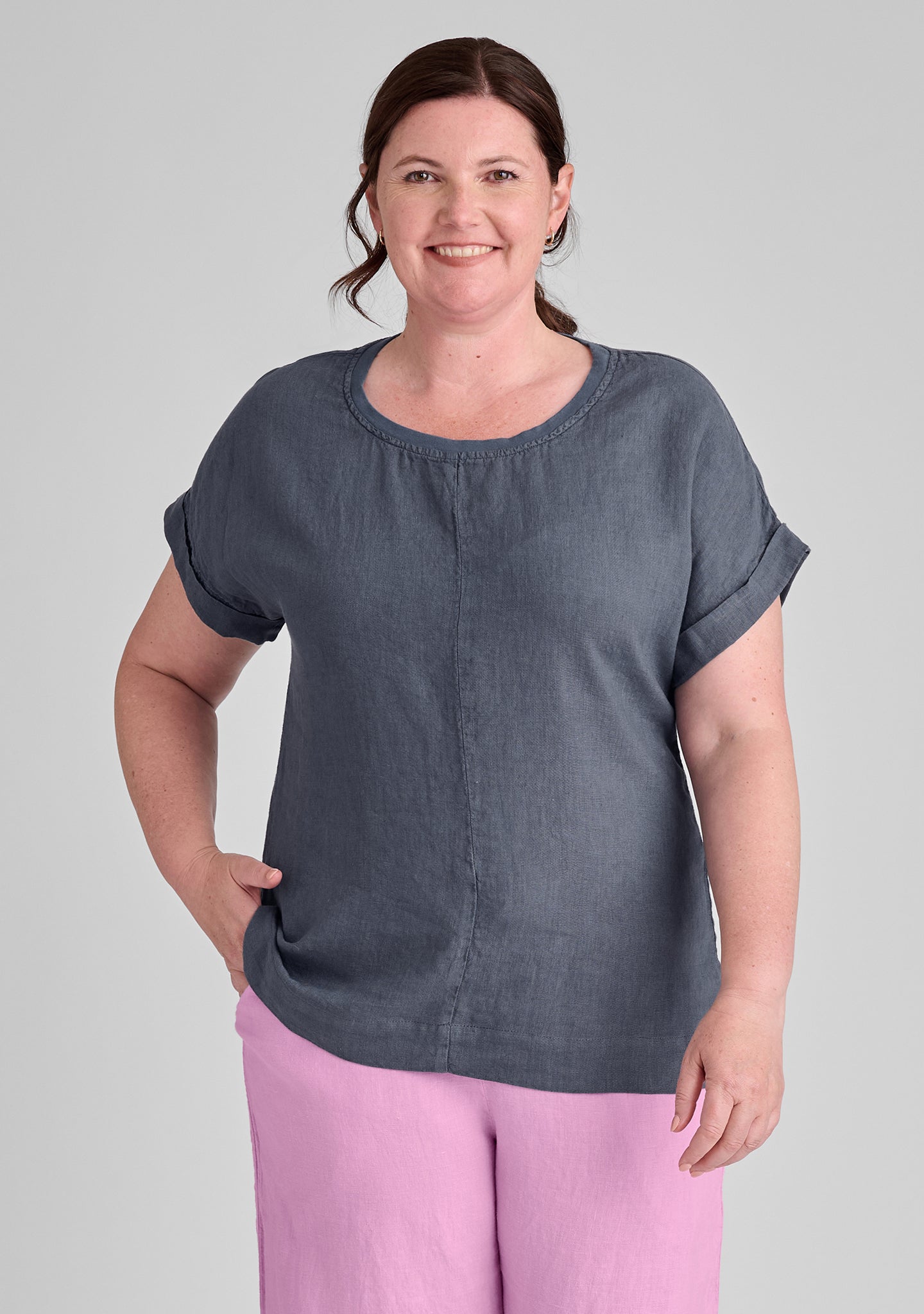 Linen T-Shirt for Women - Breathable & Comfortable Summer Tee Top - Casual Loose Fit Shirt for Everyday Wear, Beach, and Travel