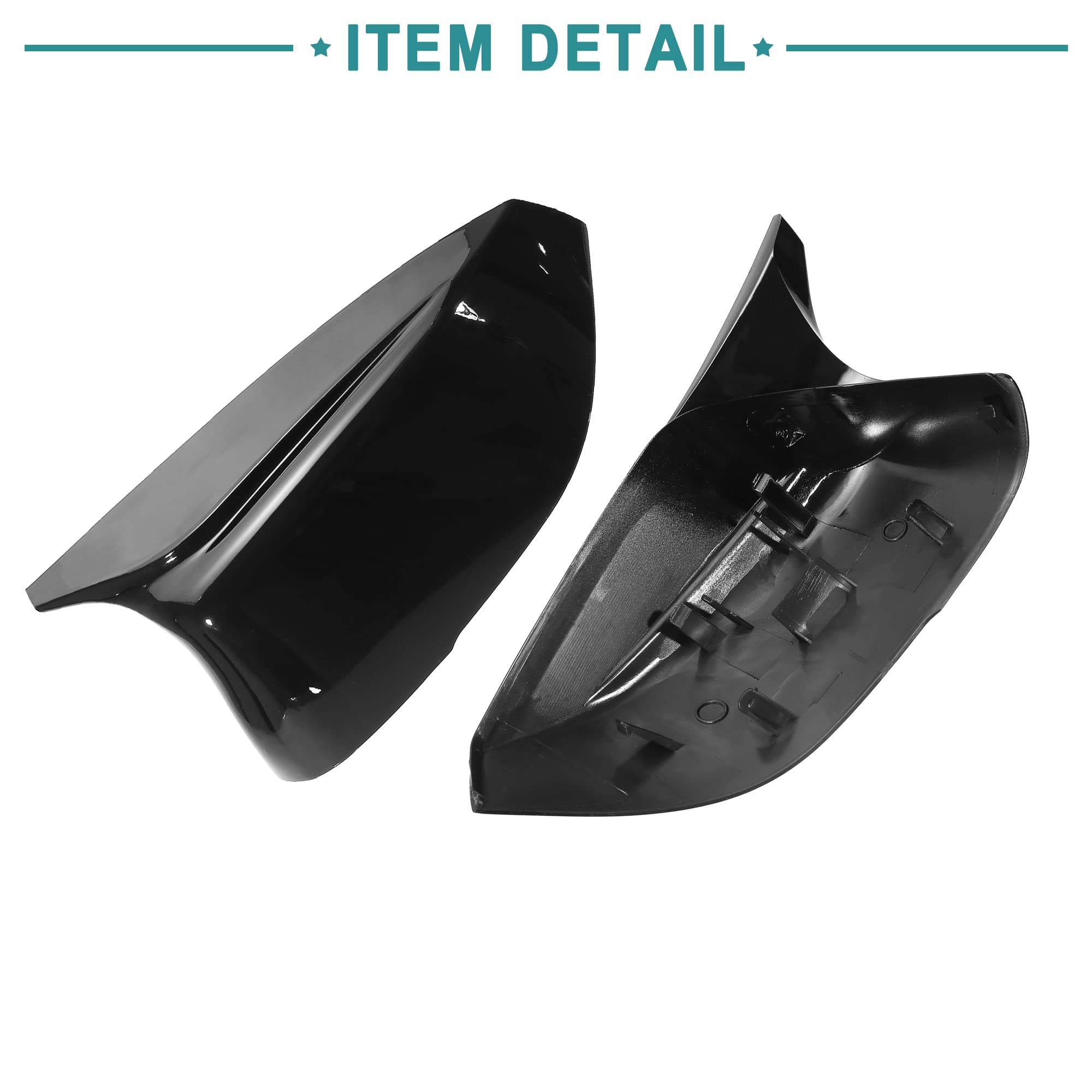 ACROPIX Gloss Black Rear View Mirror Covers for Infiniti Q50 (2-Pack) - Perfect Fit, Easy Installation, Enhanced Style & Protection for Your Car Interior