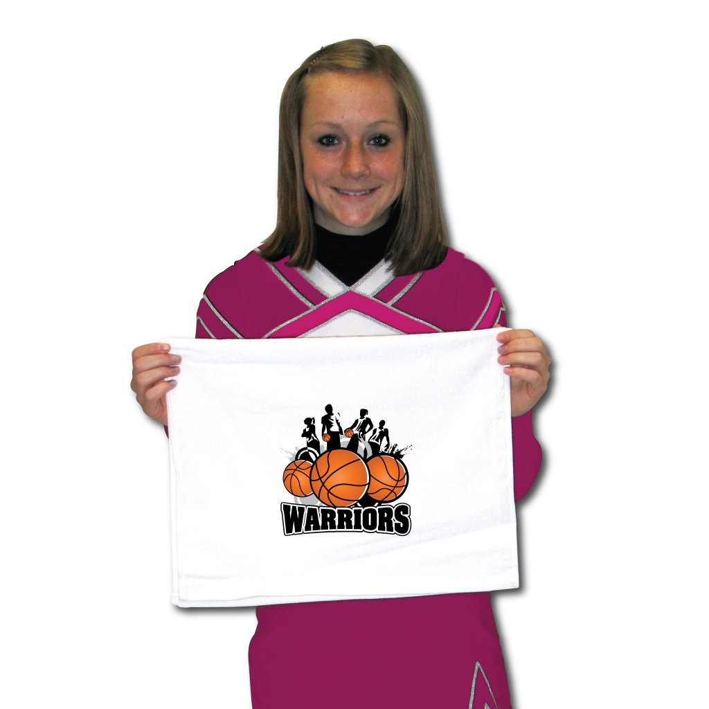 VictoryStore Basketball Team Towels - 15-Pack Warrior Mascot Sports Towels for Gym, Locker Room & Fan Events - Absorbent Quick-Dry Microfiber Towels for Athletes & Team Spirit