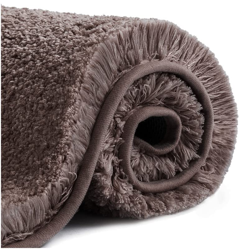 Non-Slip Ultra Soft Microfiber Bathroom Rugs - Absorbent Fluffy Square Bath Mats (28