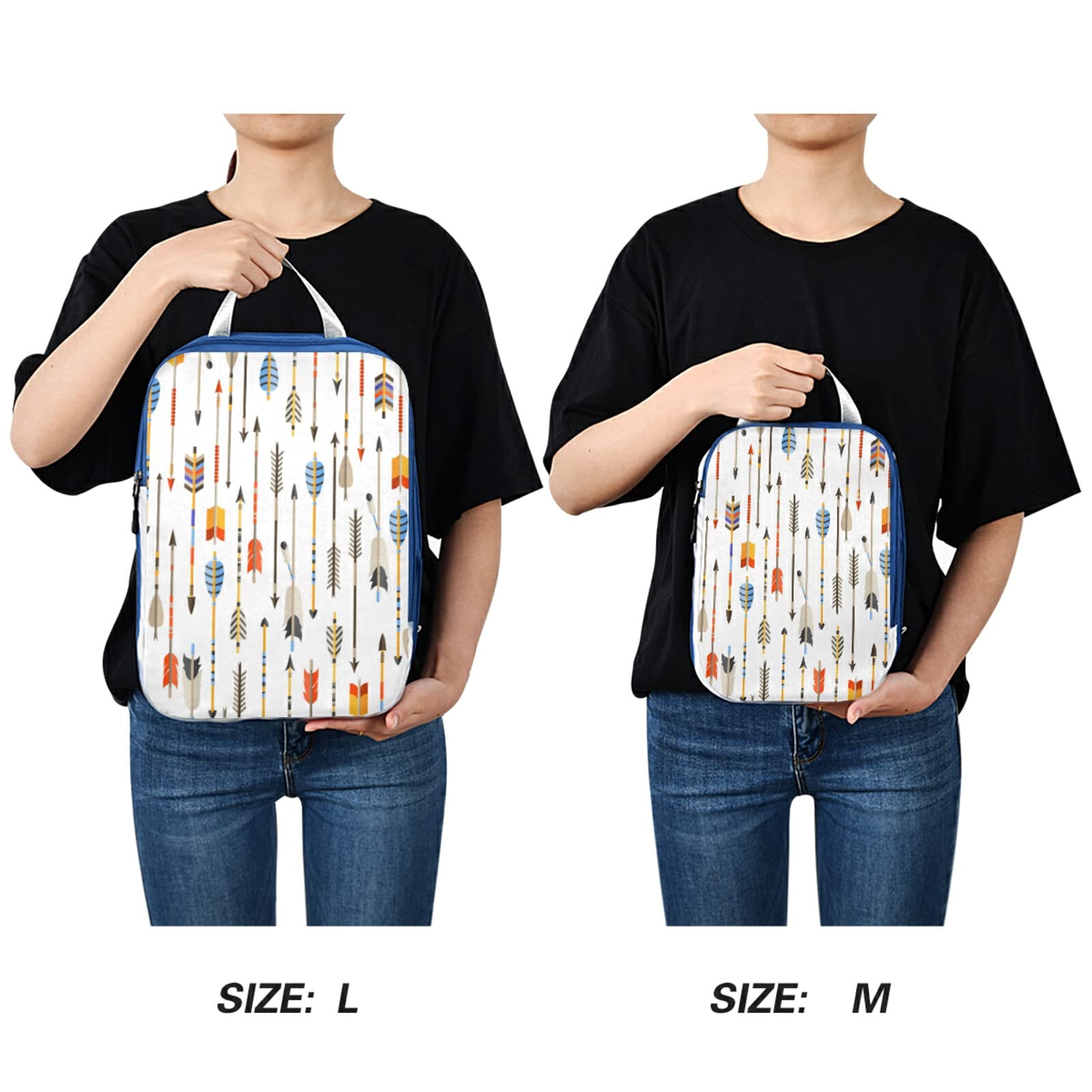 3-Piece Expandable Adjustable Luggage Packing Cubes Set - Ultralight Compressible Travel Organizer Bags with Native American Arrow Pattern | Perfect for Suitcase Organization & Air Travel
