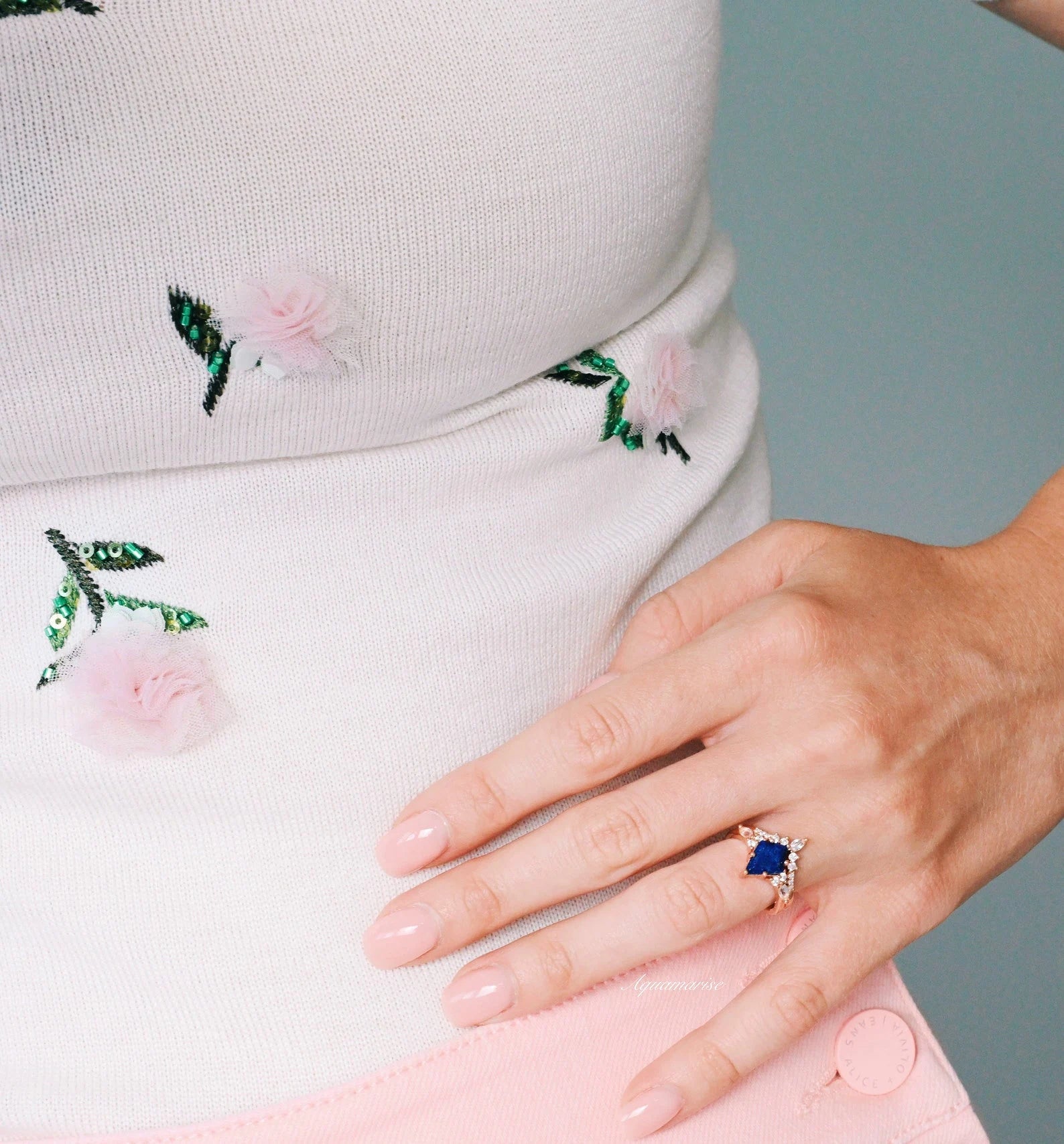 Skye Kite™ Blue Lapis Lazuli & Moonstone Couple Rings - Matching His & Hers Wedding Bands, Spiritual Healing Jewelry for Couples - Perfect for Anniversaries, Engagements and Romantic Gifts