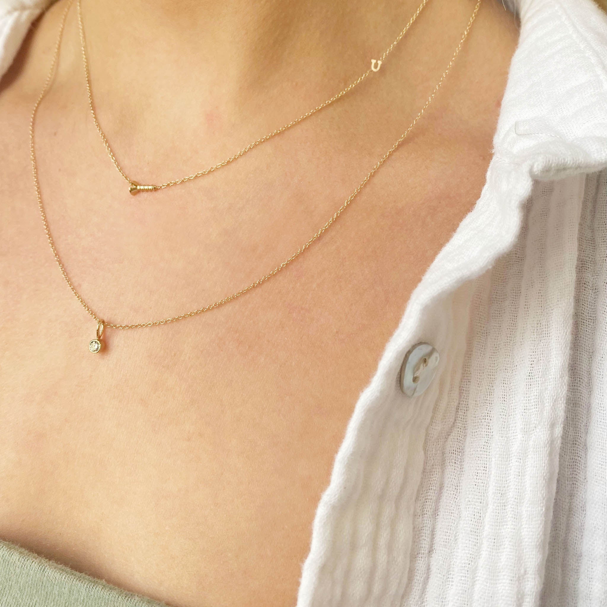 14K Gold Screw U Necklace for Women - Elegant Minimalist Jewelry for Everyday Wear, Gifts & Special Occasions