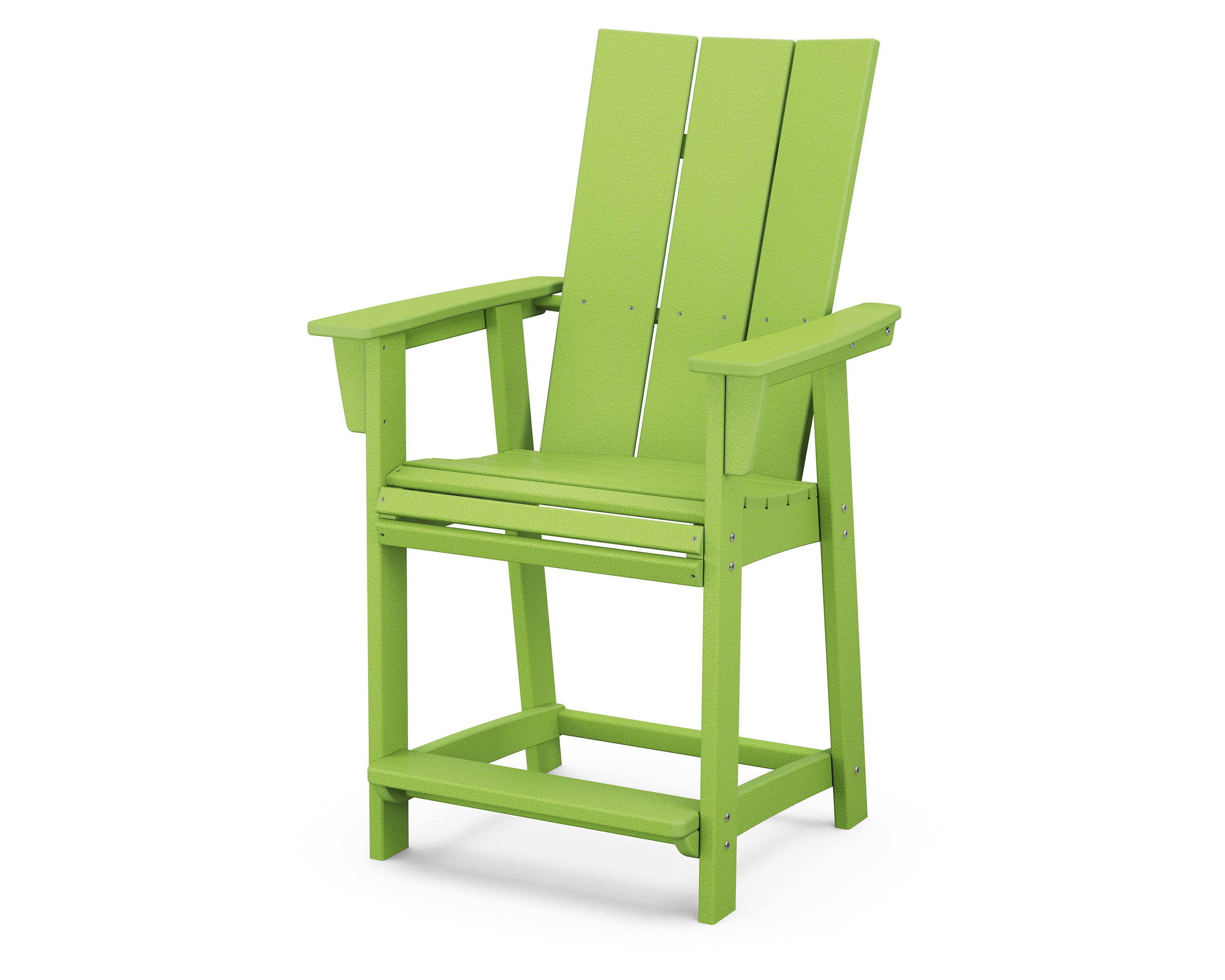 POLYWOOD Modern Curveback Adirondack Counter Height Chair - Outdoor Bar Stool for Patio, Deck, Poolside & Garden Use