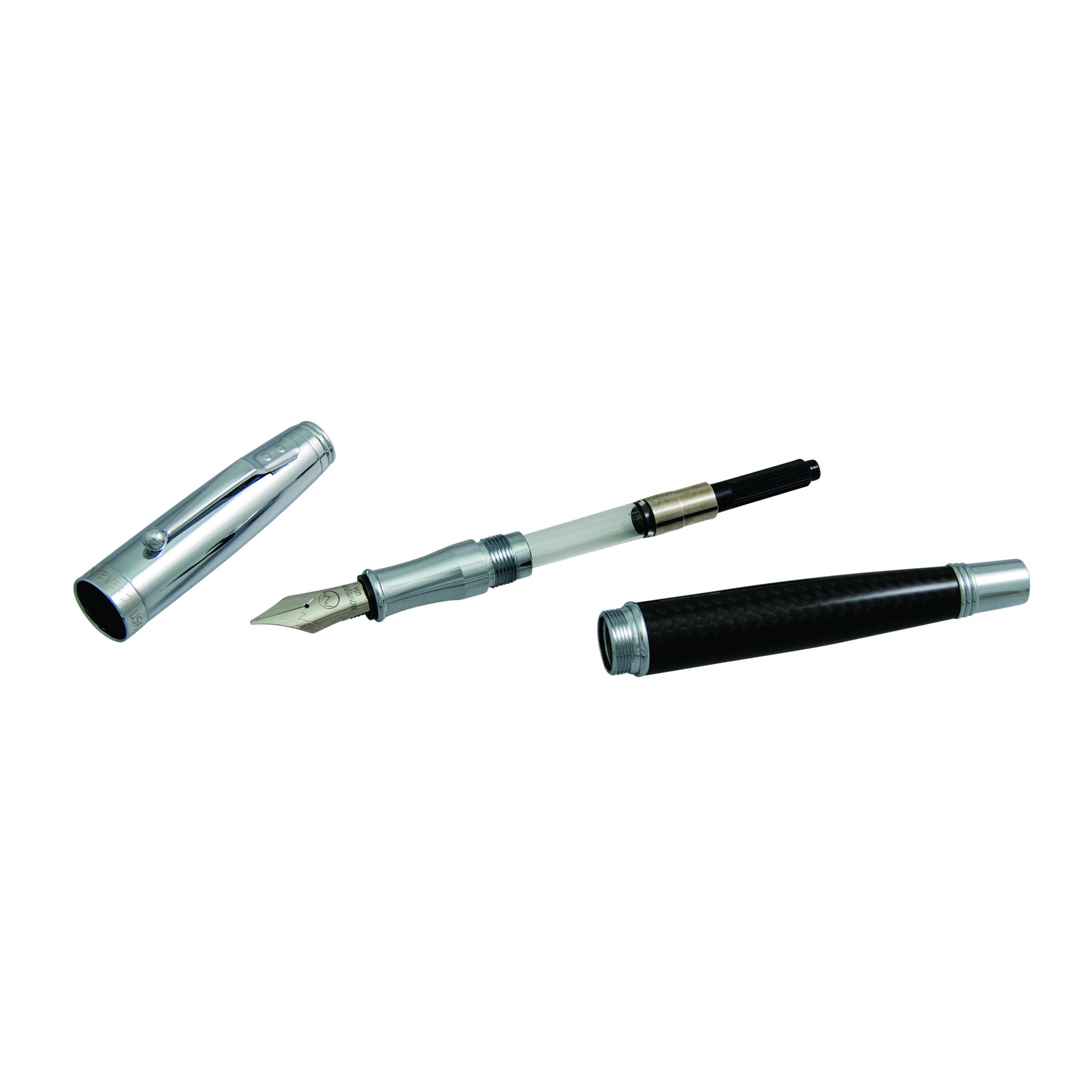 Monteverde Invincia Chrome Carbon Fiber Fountain Pen - Black | Premium Writing Instrument for Professionals & Collectors | Ideal for Office, Gifting & Calligraphy