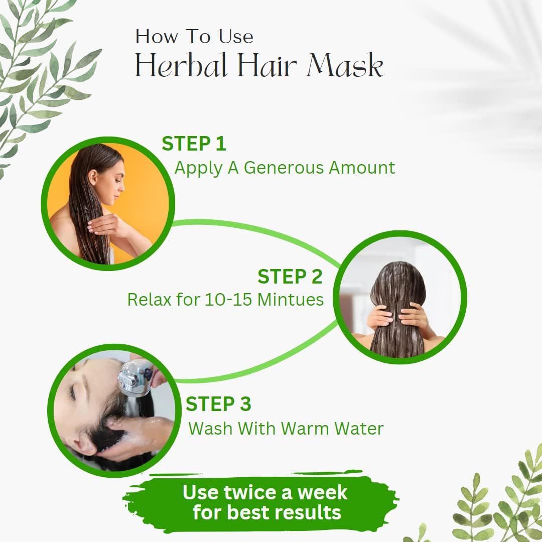 **AYURVEDIC ZONE Herbal Hair Mask Powder with Reetha, Amla, Shikakai - Natural Hair Growth Treatment for Women & Men - All Hair Types (200g) - Promotes Thickness, Shine & Scalp Health - Perfect for Dry, Damaged & Frizzy Hair**