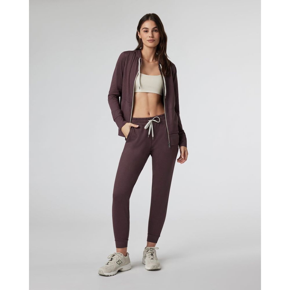 Vuori Women's Halo Performance Hoodie 2.0 - Lightweight Athletic Pullover in Elderberry Heather for Running, Yoga & Gym Workouts