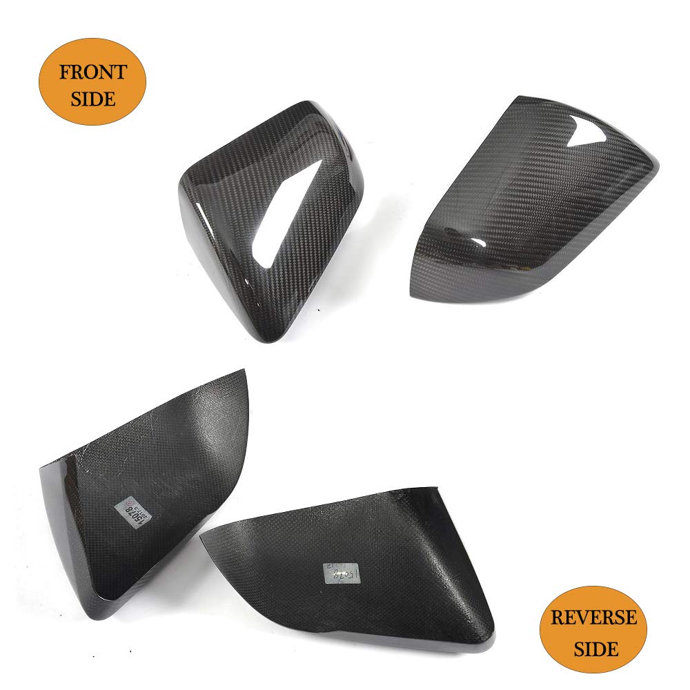 MCARCAR Carbon Fiber Mirror Cover for Ford Mustang GT 2015-2019 | Side Rearview Mirror Caps with Turn Signal Hole | Exterior Upgrade for Coupe & Convertible Models | Durable CF Shell for Enhanced Style & Protection (Perfect for Car Shows & Daily Driving)