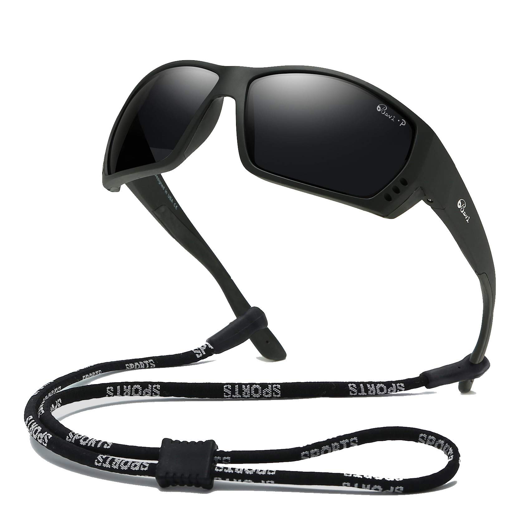 Bevi Polarized Sports Sunglasses for Men & Women - Ultralight TR90 Frame, Flexible & Durable UV Protection - Perfect for Running, Cycling, Fishing & Outdoor Activities