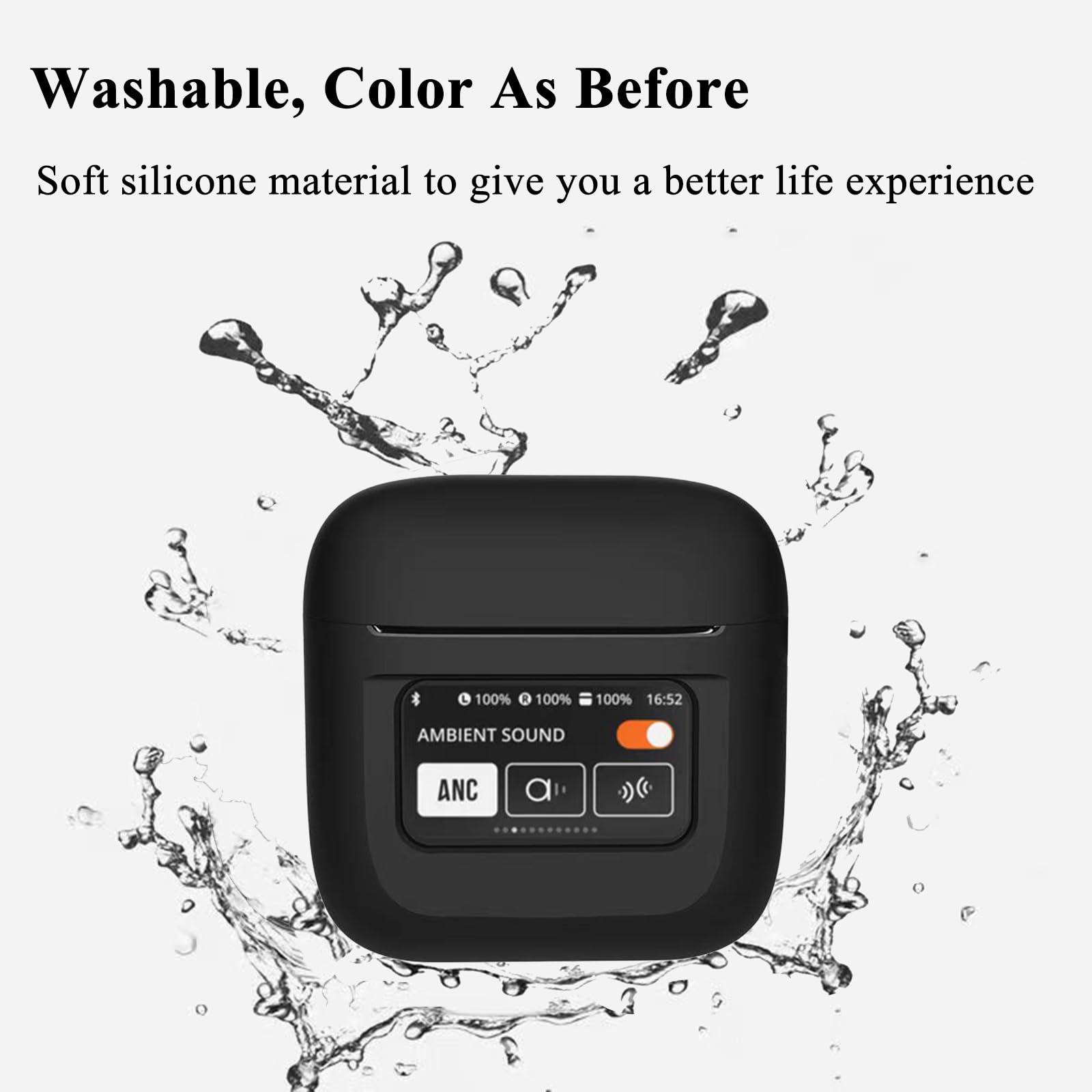 Premium Shockproof Silicone Case for JBL Tour Pro 2 Earbuds (2023 Model) - Durable Protective Cover with Carabiner Clip Accessory (Black) | Perfect for Travel, Gym & Outdoor Activities