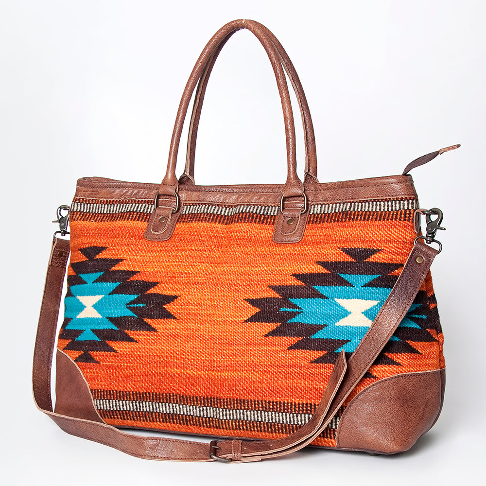 ADBG833B Genuine Leather Western Handbag for Women - American Darling Saddle Blanket Style Purse - Perfect for Cowgirl Fashion, Rodeo Events & Western Outfits