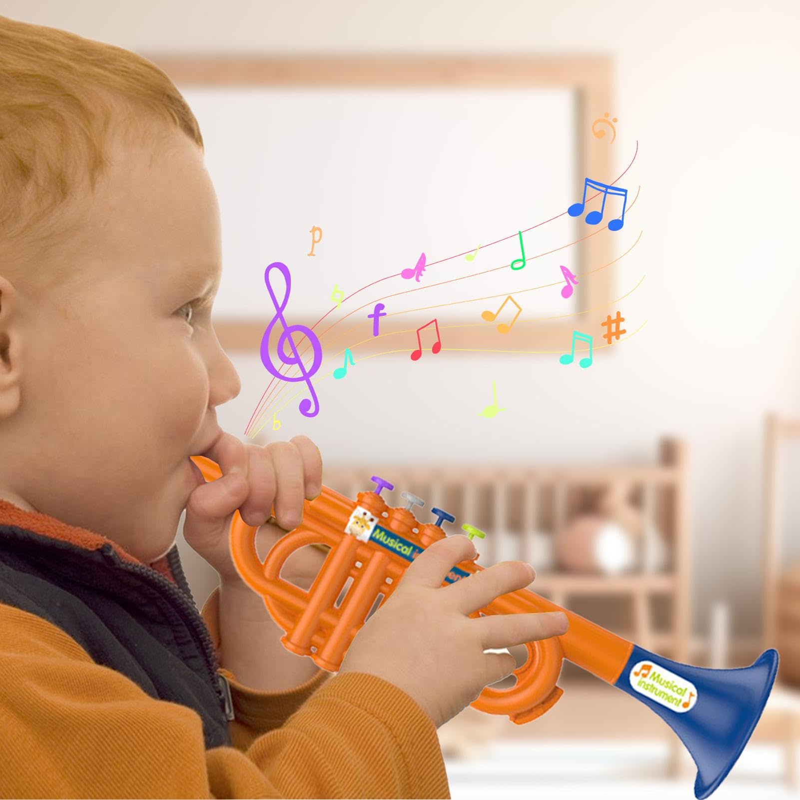 Best Trumpet Toy for Kids - Educational Musical Instrument for Boys & Girls | Realistic Simulated Trumpet for Toddlers & Preschoolers | Perfect for Early Childhood Development, Music Learning & Pretend Play