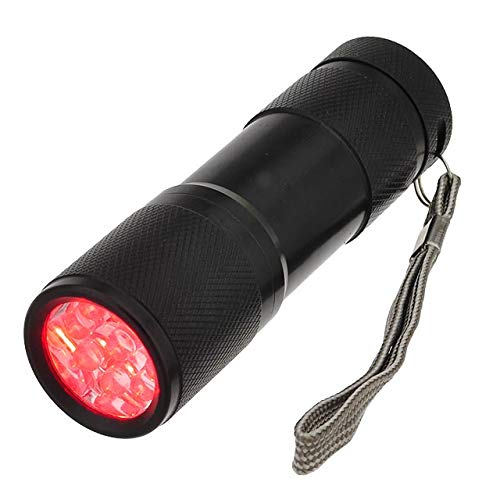 9-Pack Red LED Flashlight with AAA Batteries - Bright Aviation & Astronomy Torch for Night Vision, Stargazing, and Emergency Use