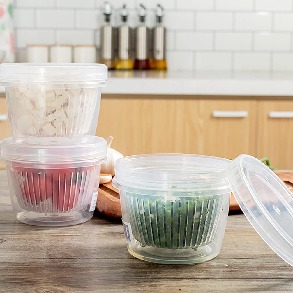 OSALADI 4-Piece Airtight Ginger Garlic Storage Containers with Lids - BPA-Free Plastic Food Storage Boxes for Kitchen, Fridge, Pantry | Perfect for Meal Prep, Salad, Onion & Herb Organization
