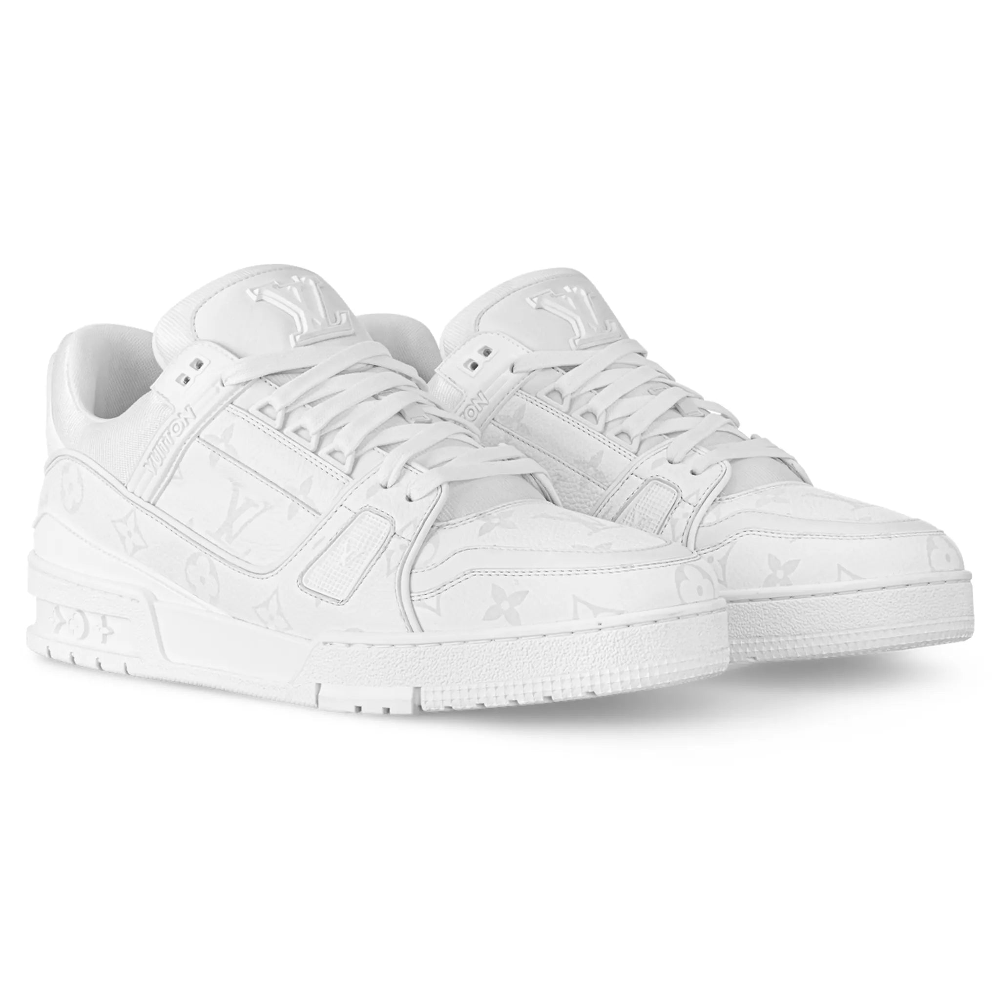 Louis Vuitton LV Trainer White Monogram Sneakers for Men - Luxury Designer Casual Shoes | Perfect for Streetwear, Dating & Everyday Fashion