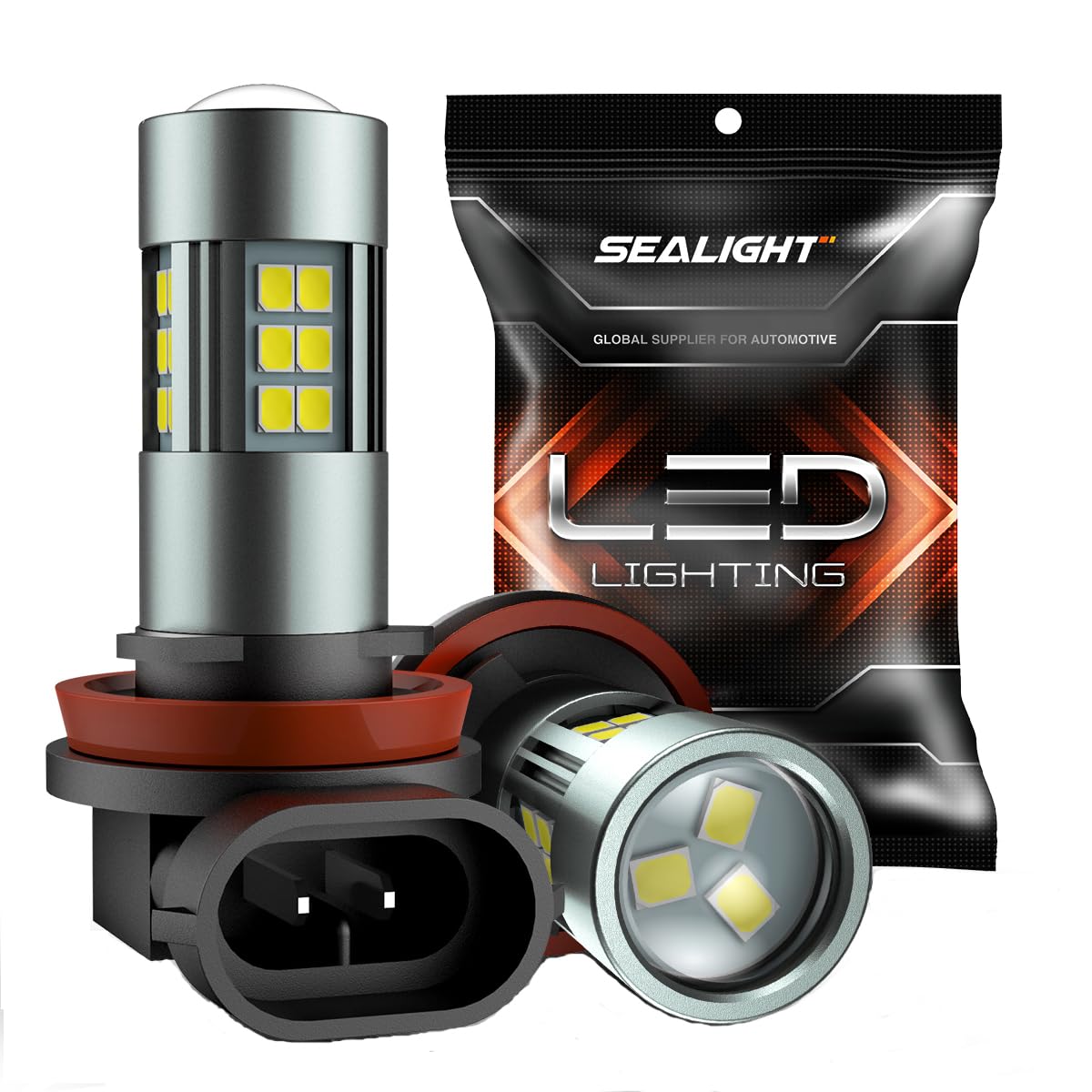 SEALIGHT H11 H16 H8 LED Fog Light Bulbs - 360° Full Illumination, 6500K Cool White, 54 PCS H16 H8 LED Bulbs for Cars, Trucks & SUVs - Non-Polarity, Plug & Play (Pack of 2) - Perfect for Night Driving, Off-Road Adventures & Foggy Conditions