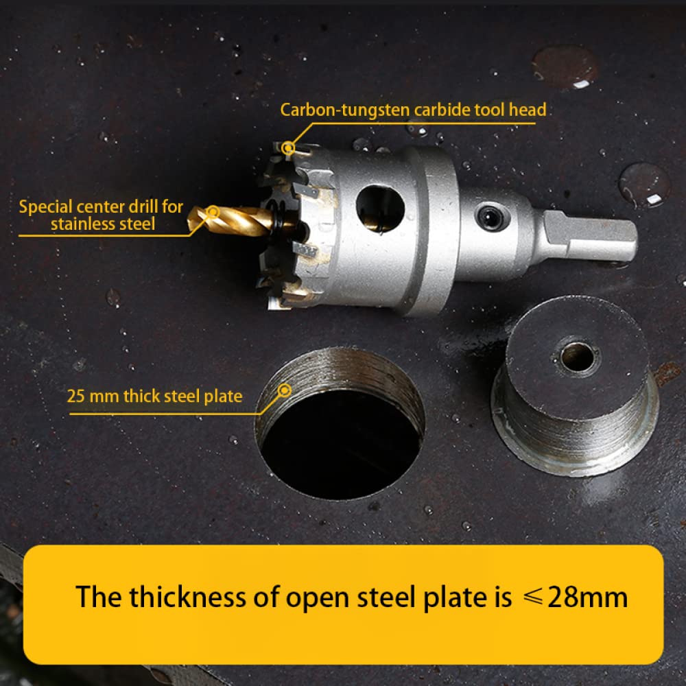 1PC Carbide Hole Saw Drill Bit - 22.5mm Cobalt Steel Alloy for Wood, Iron & Metal - Perfect for DIY Projects, Home Renovation & Professional Construction Work