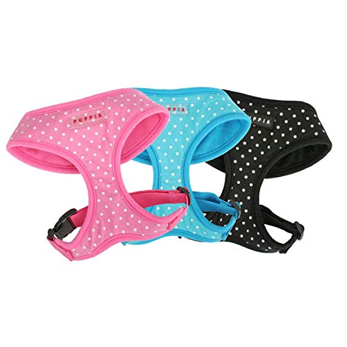 **Puppia Dotty No-Pull Dog Harness - Adjustable Over-the-Head Walking Harness for Small & Medium Dogs - Sky Blue - Perfect for Training, Walks & Outdoor Adventures**