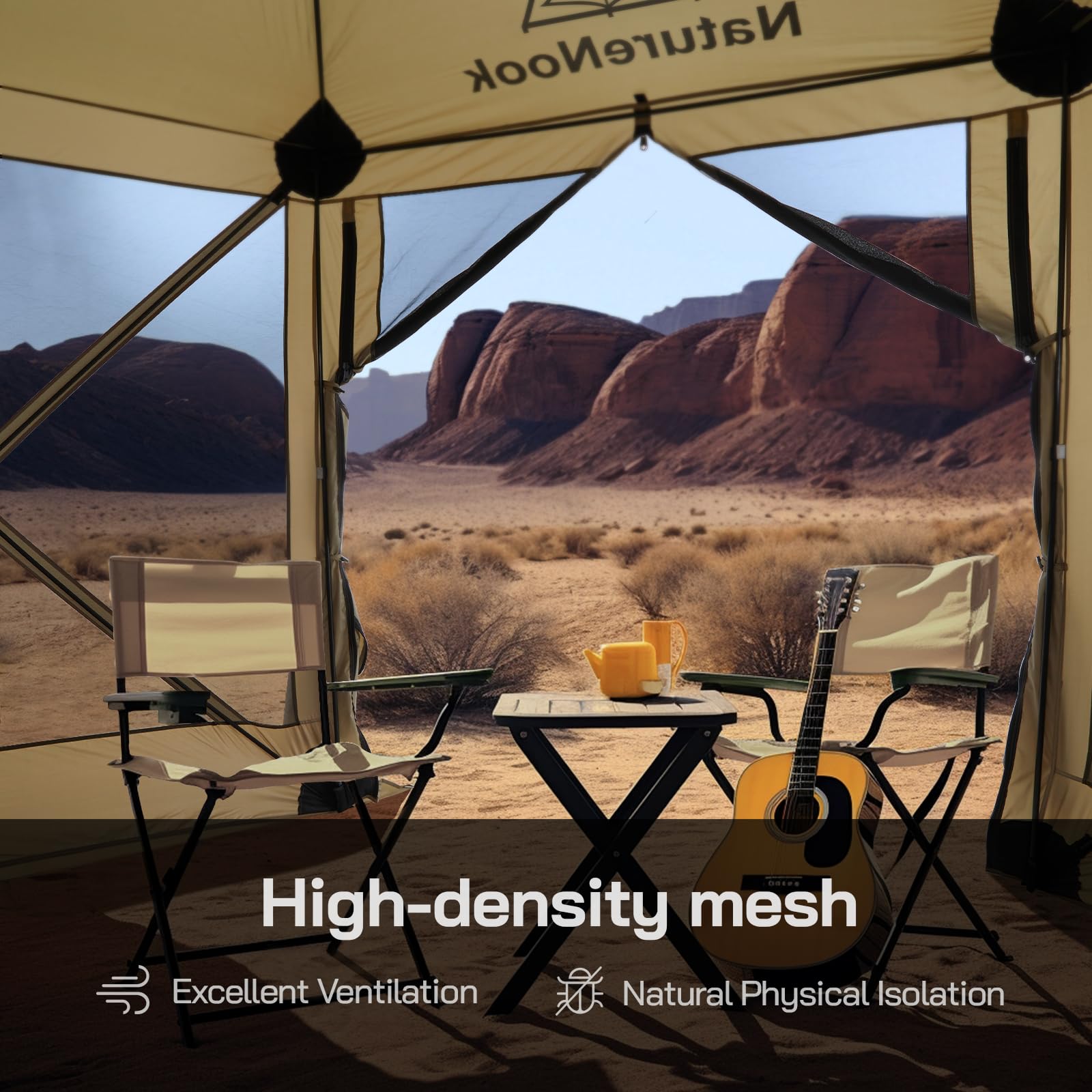 12x12 Pop Up Gazebo Tent - Waterproof & UV Resistant 6-Sided Canopy Shelter for 8 People | Portable Outdoor Party Tent for Camping, Backyard BBQ, Beach Picnics & Family Gatherings