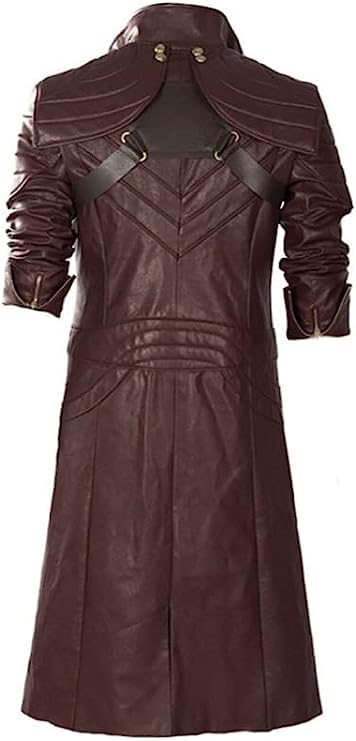 Devil May Cry 5 DMC5 Cosplay Costume for Men - Faux Leather Coat Jacket | Halloween Party Outfit, Anime Convention, Video Game Cosplay, Themed Costume Party
