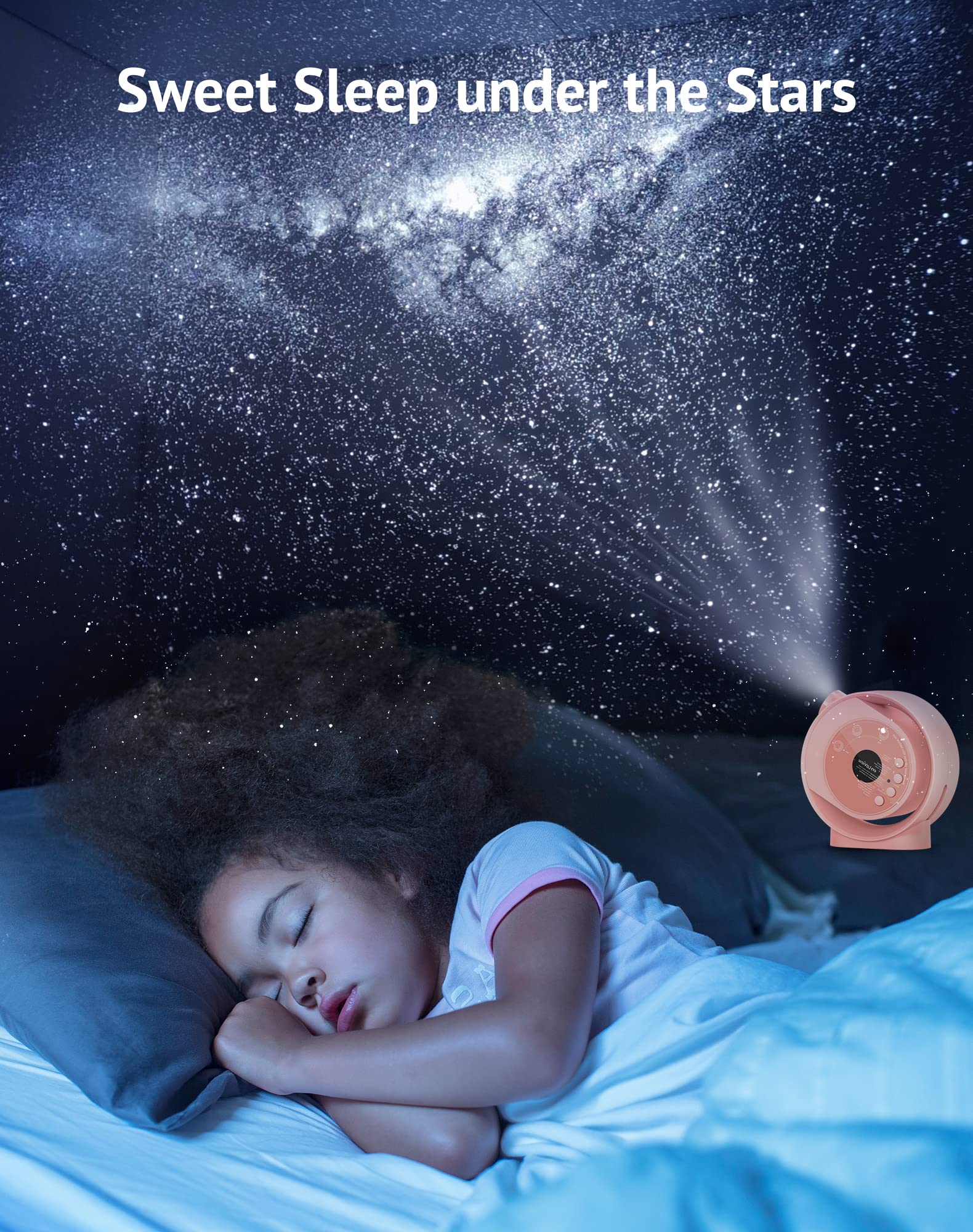 LaView Galaxy Star Projector for Kids - HD Home Planetarium with 130 ft² Projection Area, Auto-Off Timer & Remote Control - 4pc 6K Replaceable Discs for Bedroom Decor, Nursery Night Light, and Relaxation Therapy