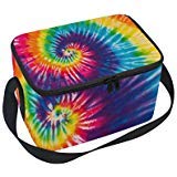 Stylish Abstract Swirl Tie Dye Insulated Lunch Bag - Leakproof Cooler Tote for Work, School & Picnics | Reusable Lunch Box for Adults & Kids