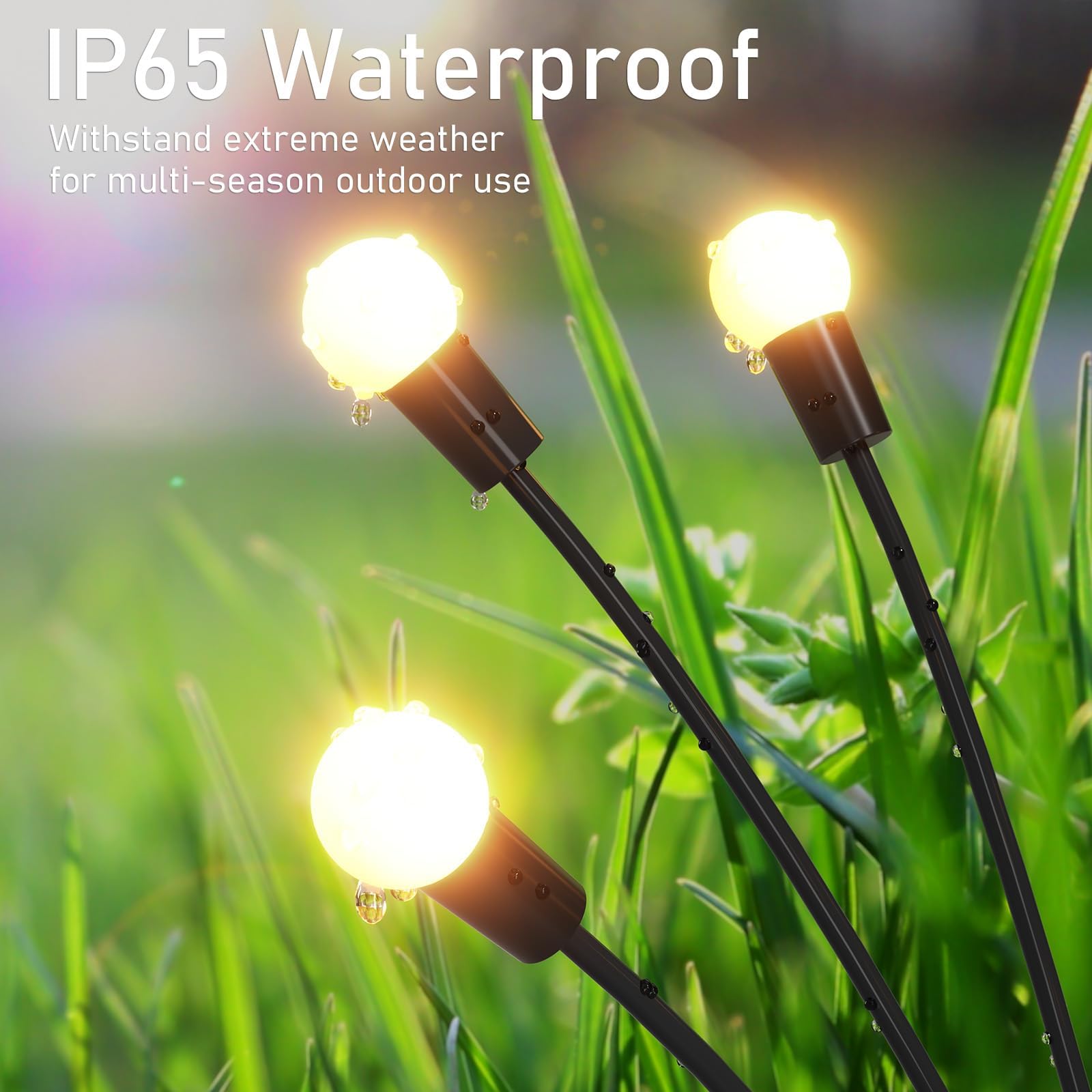 KELME Solar Garden Lights - 4 Pack 32 LED Swaying Firefly Solar Lights for Outdoor Decor | Waterproof Wind-Activated Solar Lights for Yard, Patio, Pathway | Perfect for Garden Parties, Landscape Lighting & Nighttime Ambience