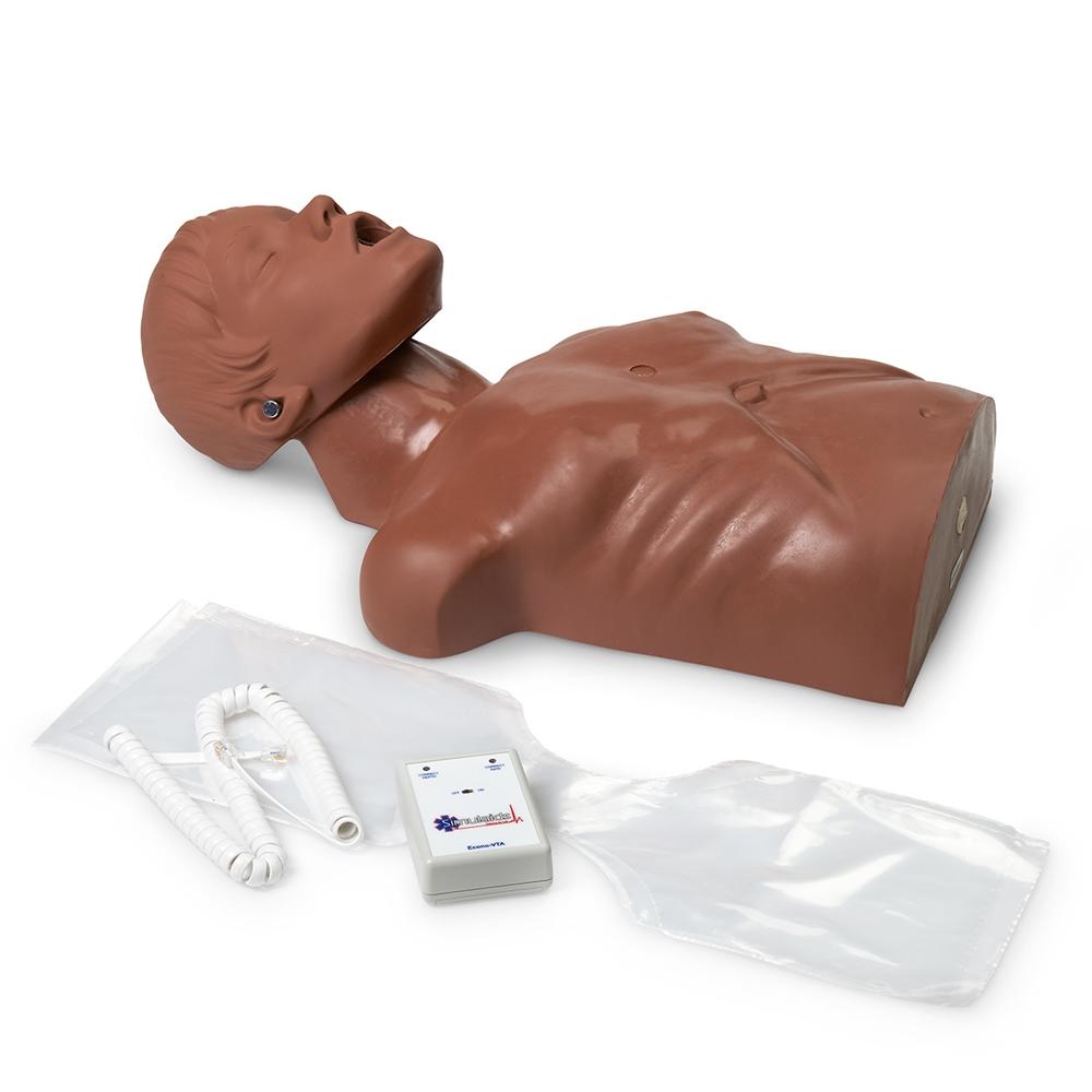 Econo VTA CPR Training Manikin - Dark Skin Tone for Realistic First Aid & Emergency Response Practice | Perfect for CPR Classes, Medical Training & Home Safety