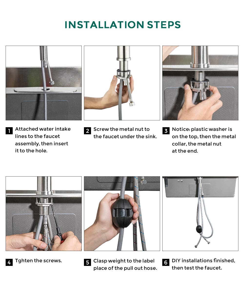 Premium Commercial Matte Black Stainless Steel Kitchen Faucet with Pull-Out Sprayer - High Arc Single Handle RV Sink Faucet with Deck Plate - Ideal for Modern Kitchens, Restaurants & Campers