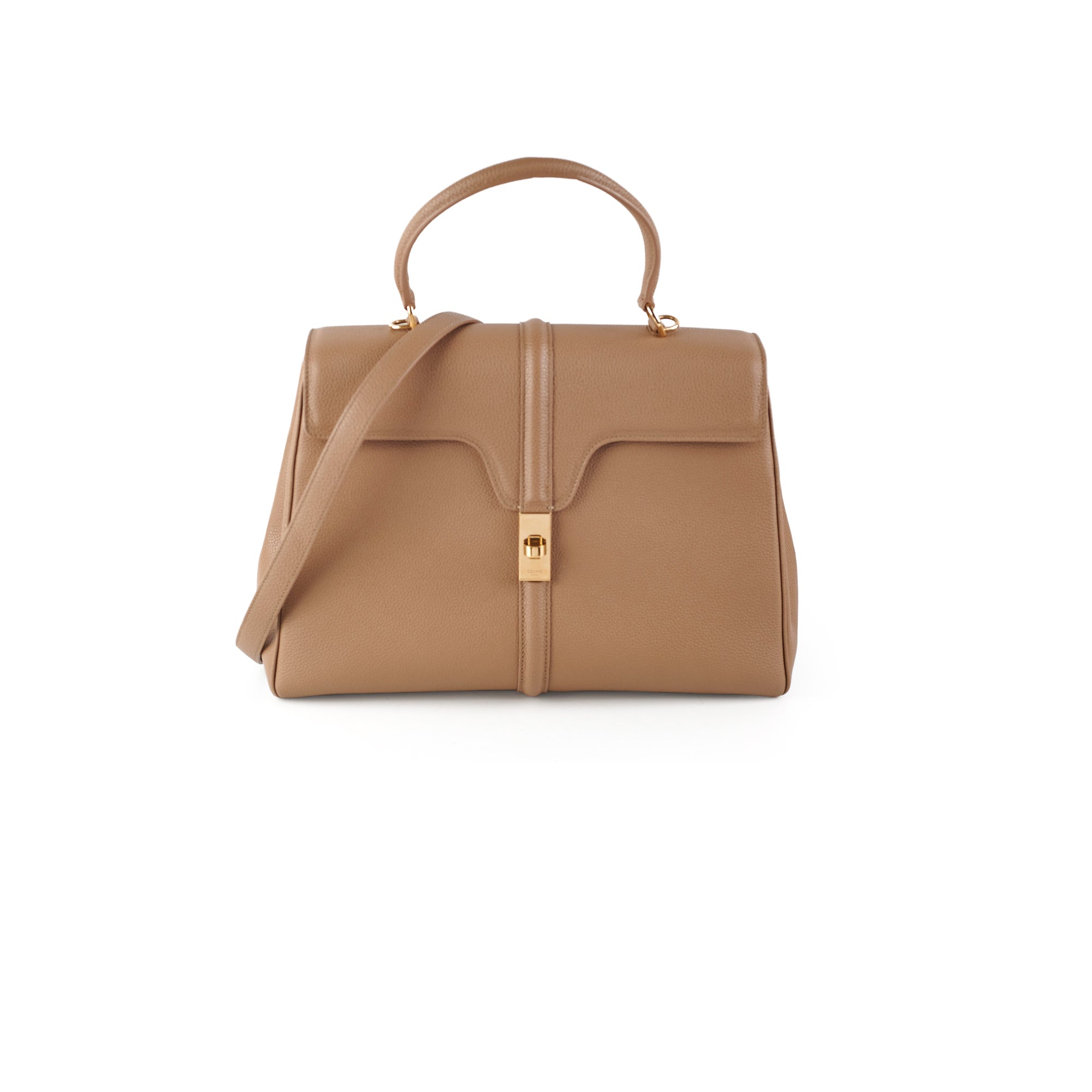 Celine 16 Medium Classic Taupe Handbag - Luxury Leather Shoulder Bag for Women | Perfect for Work, Travel & Everyday Use