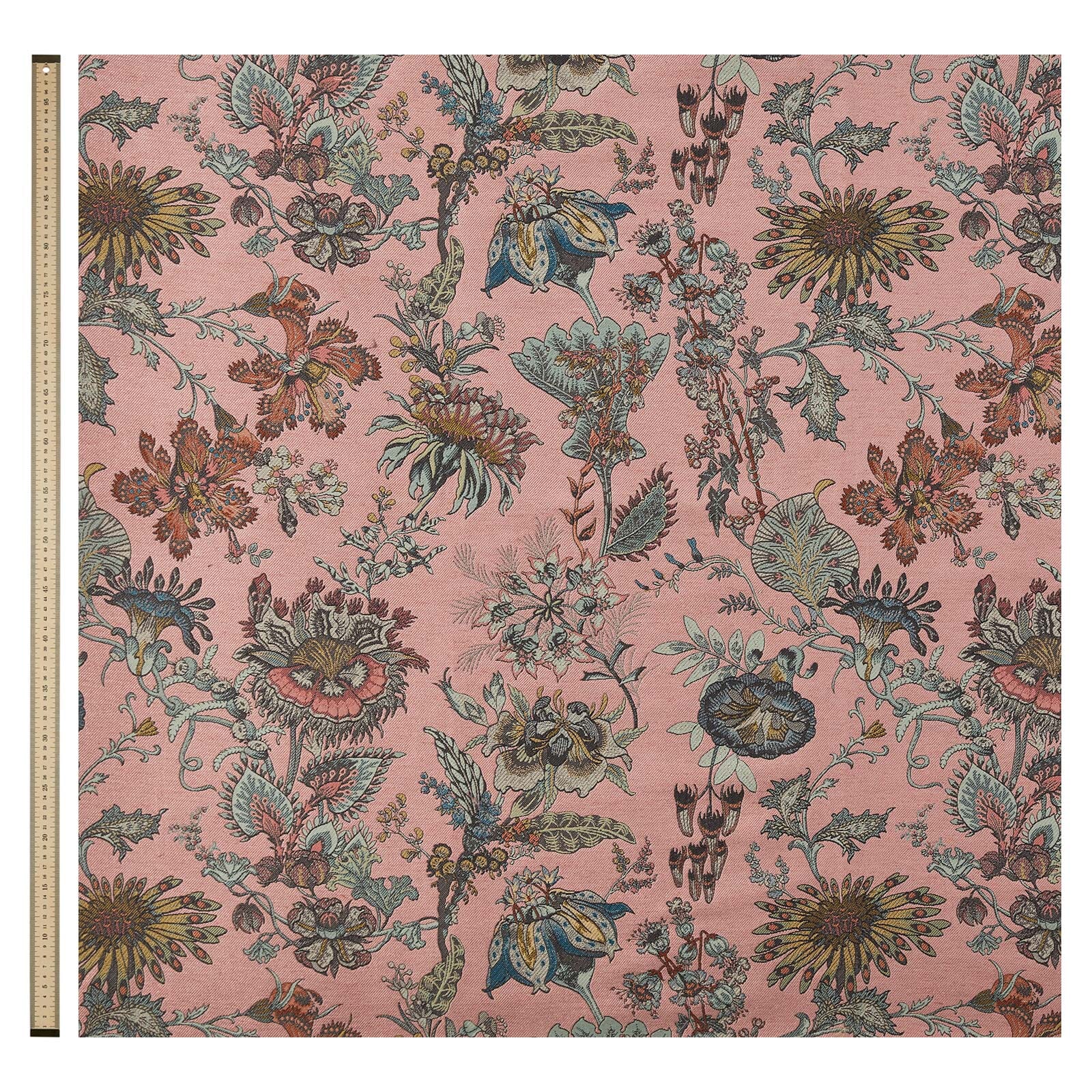 FLORA FANTASIA Jacquard Curtains - Pink Floral Window Drapes for Living Room & Bedroom Decor