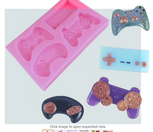 3D Game Controller Fondant Molds - Non-Stick Food Grade Silicone Baking Molds for Cupcakes, Candy, Chocolate & Resin Clay - DIY Cake Decorating Tools (Perfect for Birthday Parties, Gaming Themed Events & Baking Gifts)
