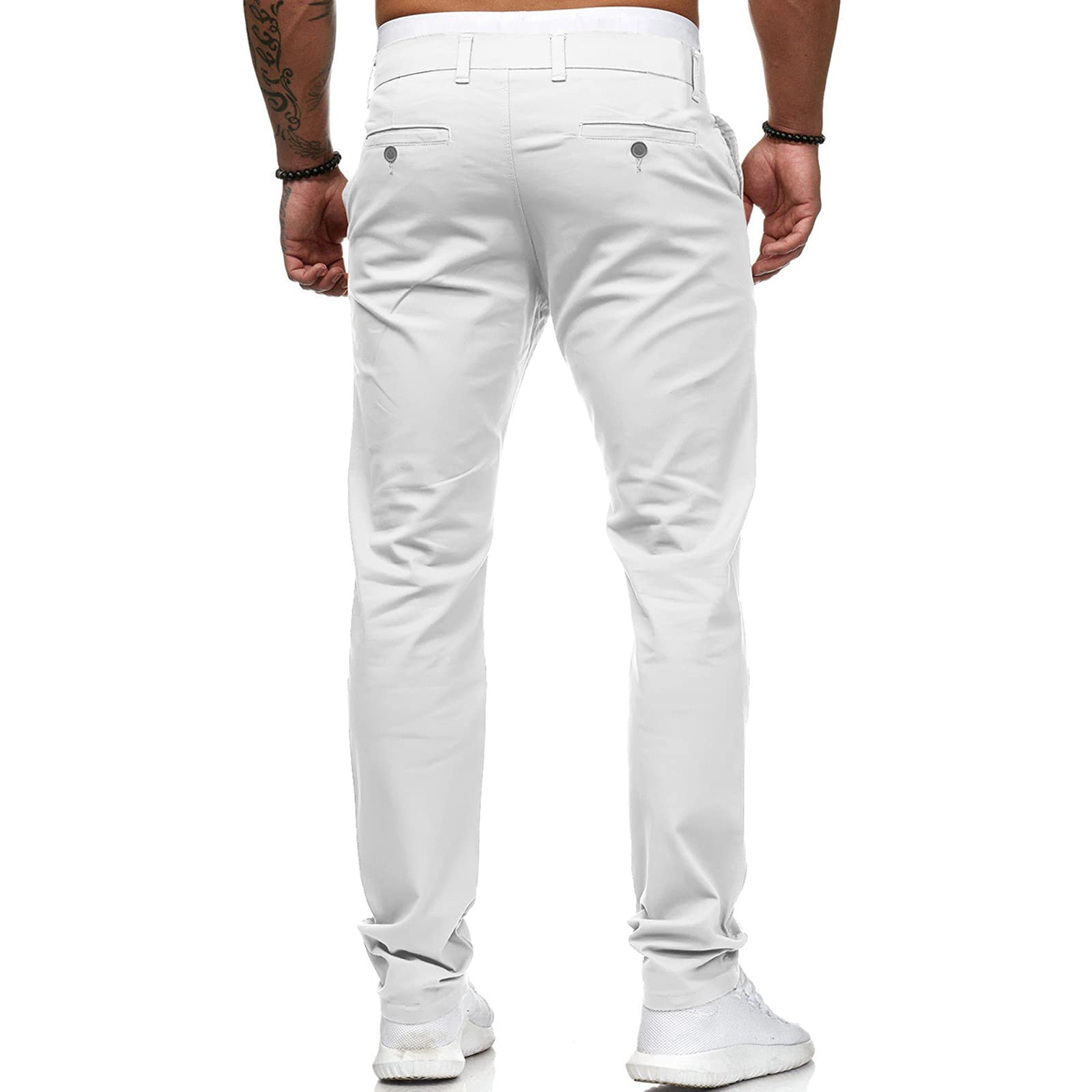 Men's Casual Jogger Pants - Cotton Twill Cargo Chinos for Hiking, Outdoor Recreation & Fitness | Workout, Running, Travel & Everyday Wear