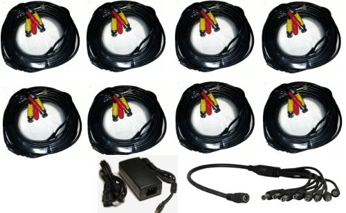 Premium Quality Easy Install Cable Set (8 Pack) for Lorex Security Cameras - Perfect for Home & Business Surveillance Systems
