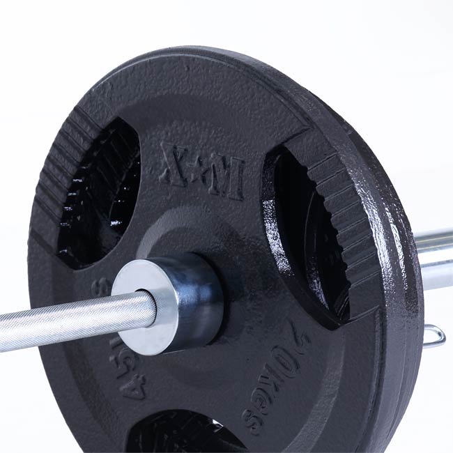 XM 300lbs Olympic Weight Set with Steel Plates & ECO Bar - Perfect for Home Gym Strength Training & CrossFit Workouts