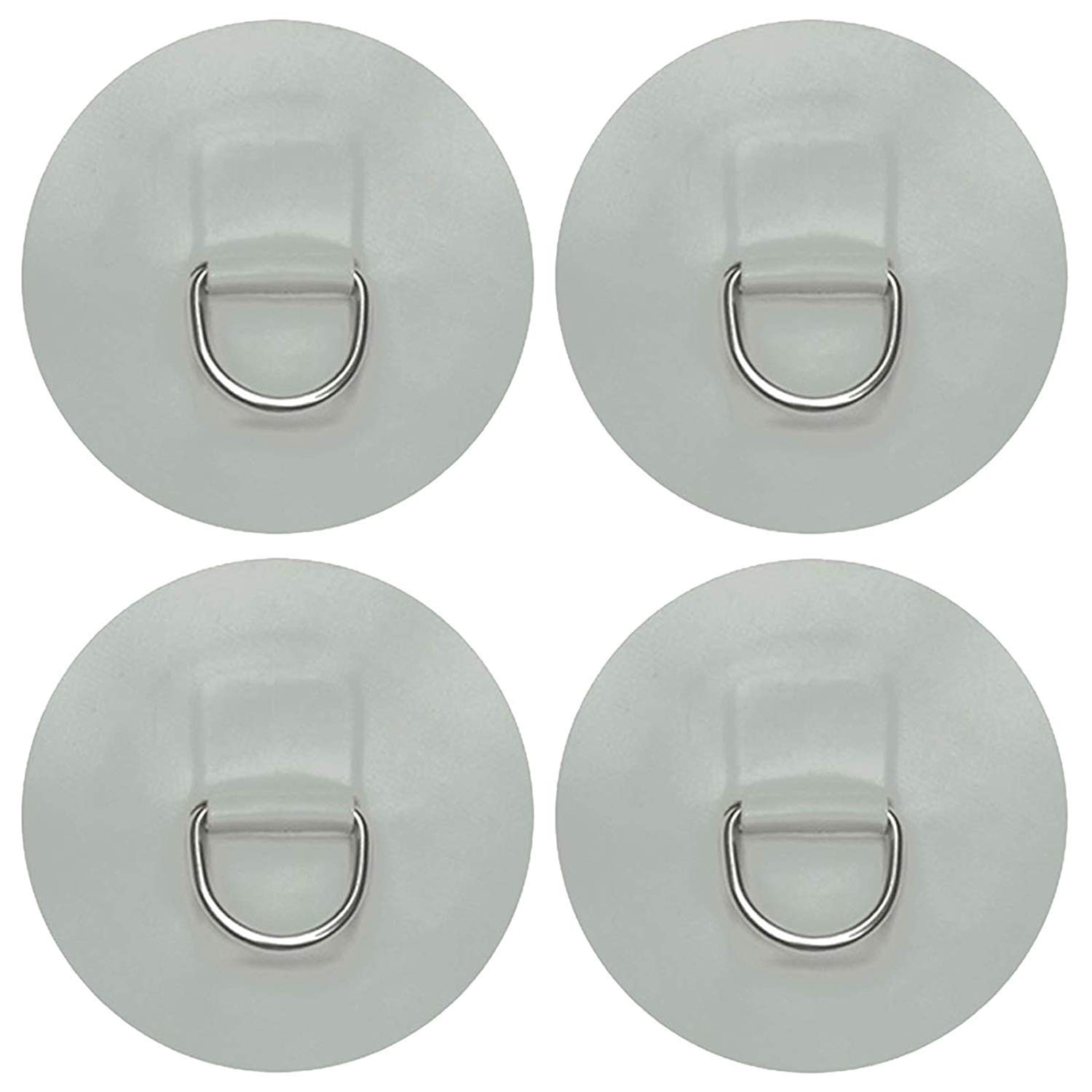 4-Pack Stainless Steel D-Ring Patches for PVC Inflatable Boats, Rafts, Kayaks & Dinghies - Heavy Duty Repair Patch Kit for Raft, Canoe, Rubber Boat Accessories (No Glue Needed) - Perfect for Emergency Repairs, Outdoor Adventures & Water Sports