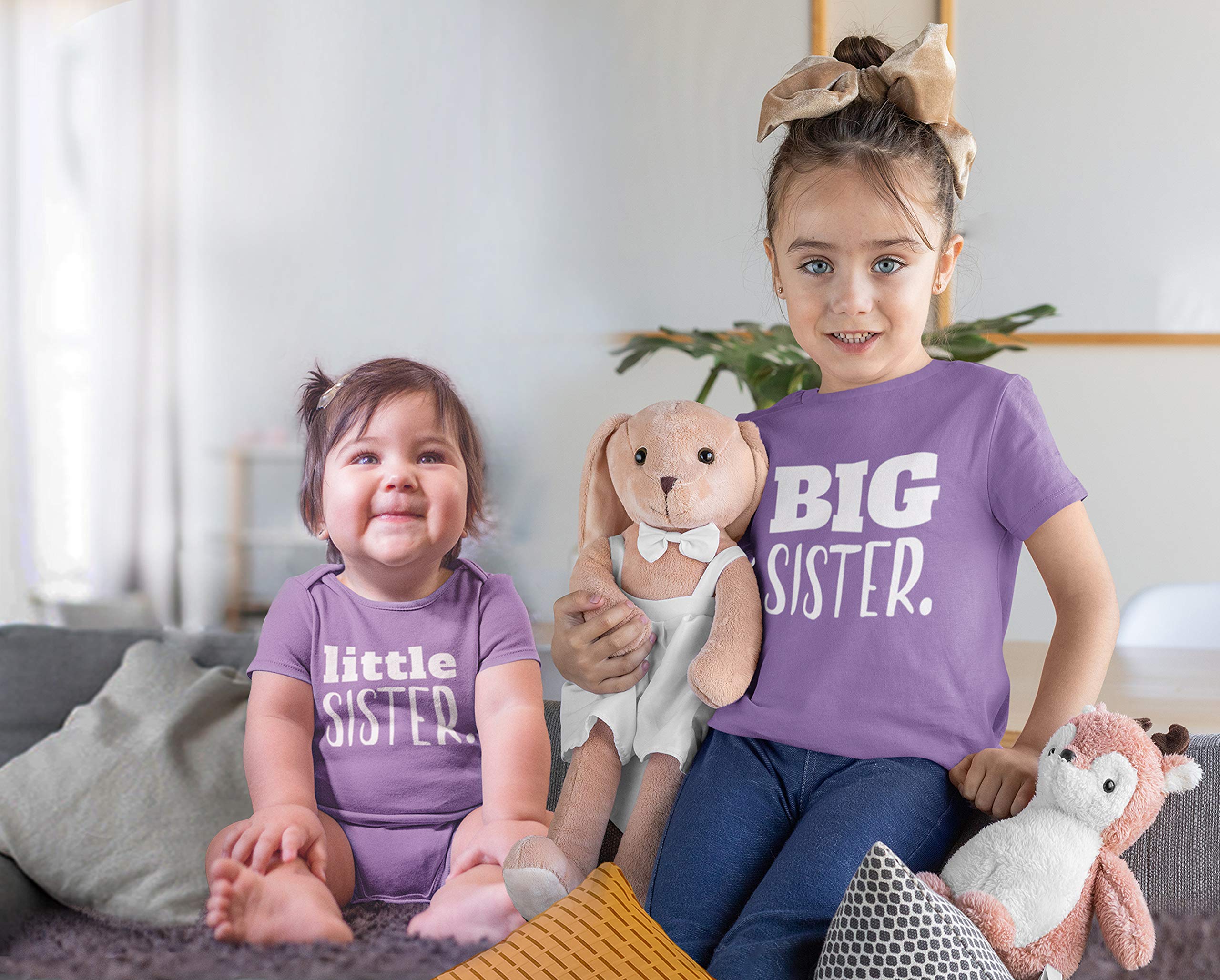 Big Sister Little Sister Matching Outfits - Cute Shirt Gift Set for Girls & Newborn Baby - Perfect for Sibling Photos, Family Events & Special Occasions