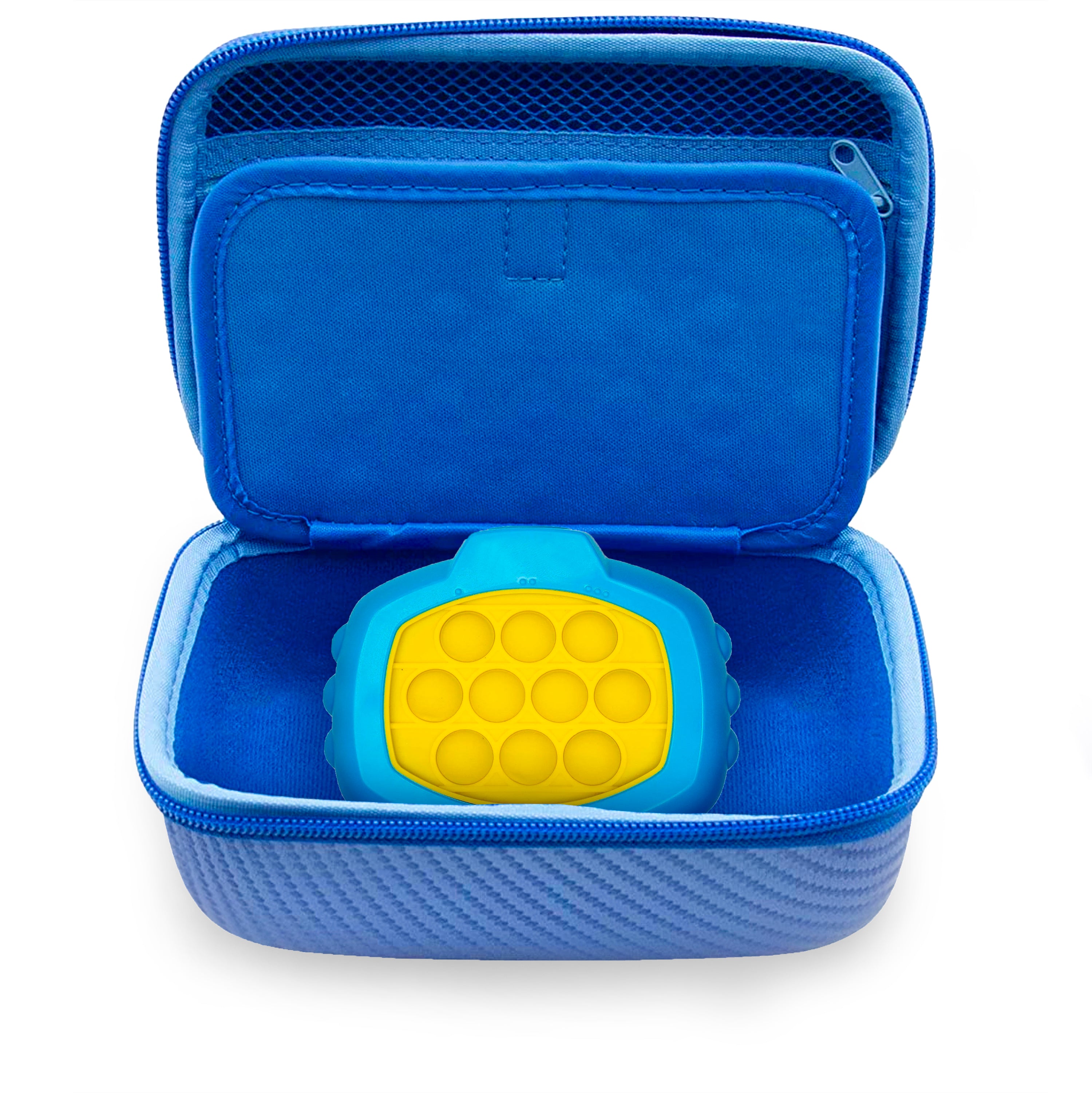 CASEMATIX Pop It! Pro Game Light Up Fidget Toy Storage Case - Blue Protective Carry Case for Sensory Toys | Perfect for Travel, School & Stress Relief