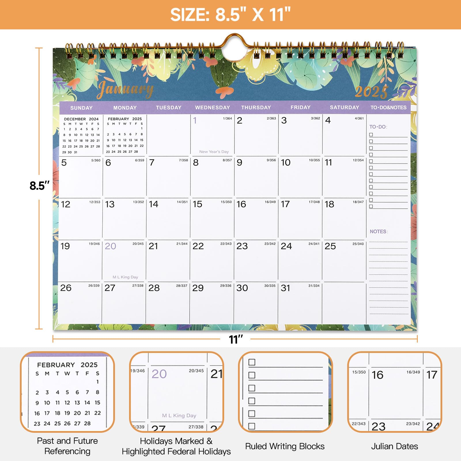 2025-2026 Monthly Wall Calendar - 18 Months from January 2025 to June 2026, 11