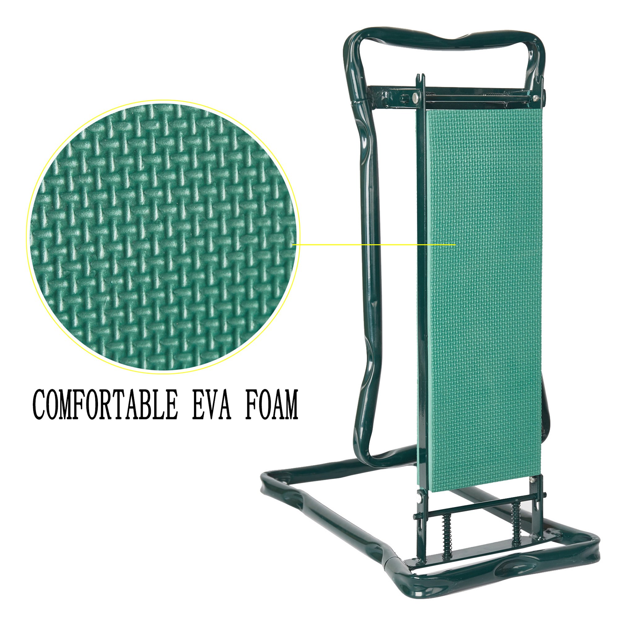 2 in 1 Folding Garden Kneeler and Seat Bench with Soft Kneeling Pad & Free Tool Pouches - Comfortable Gardening Stool for Planting, Weeding, Outdoor Work & Relaxation