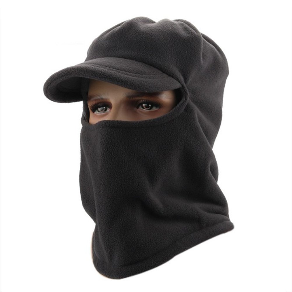Unisex Windproof Fleece Balaclava Ski Mask with Visor - Warm Skull Cap for Winter Sports, Motorcycling, Snowboarding & Outdoor Activities