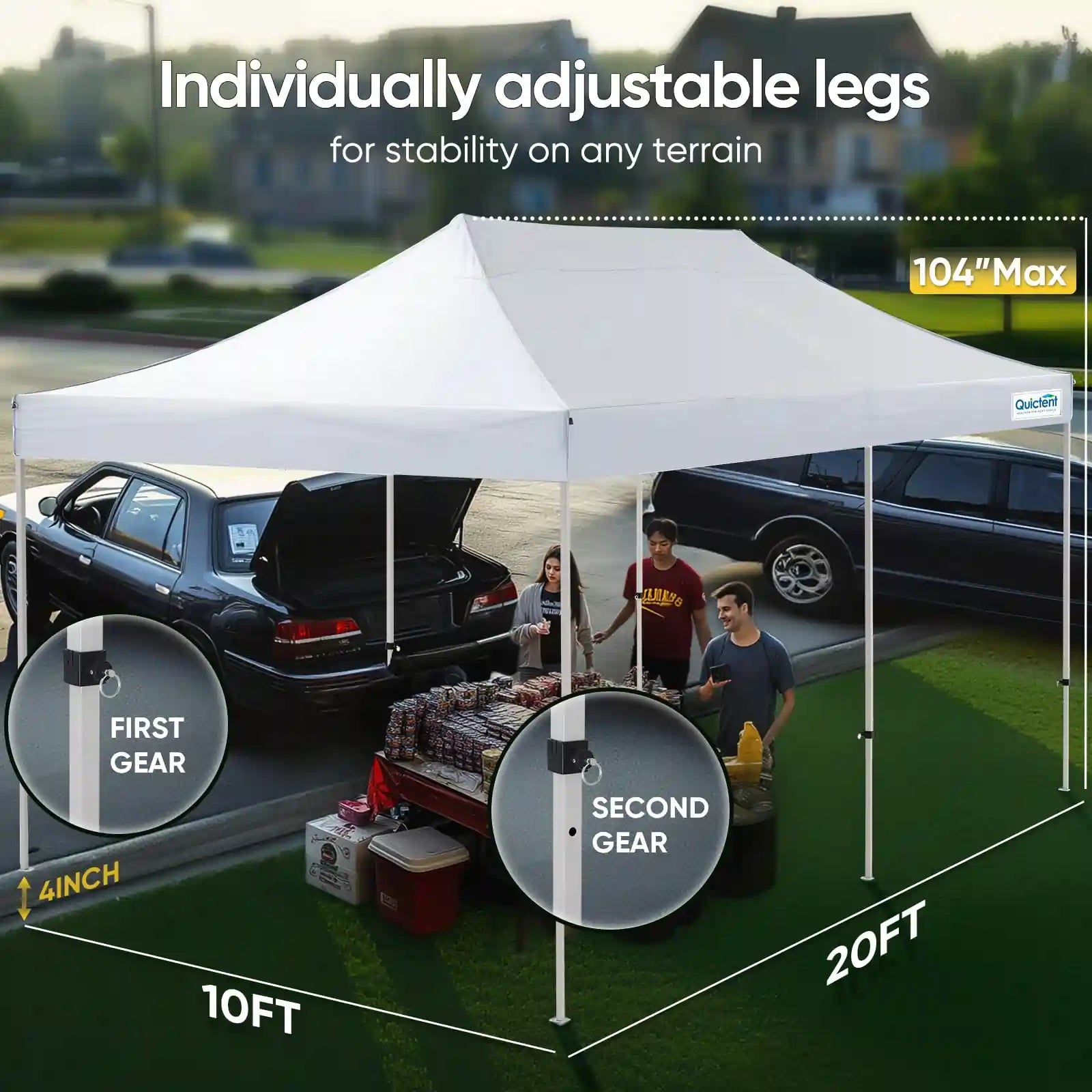 Heavy Duty Commercial Pop Up Canopy Tent - Waterproof Instant Shelter for Outdoor Events, Parties, Markets & Camping
