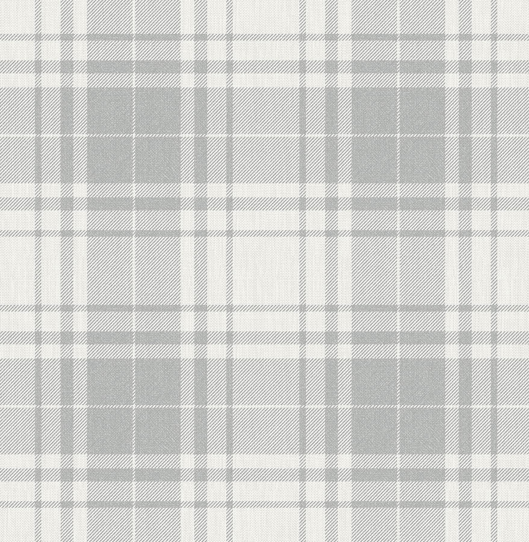 Franklin Plaid Grey Peel and Stick Wallpaper - Self-Adhesive Removable Wallpaper for Bedroom, Living Room, Home Office Decor - Easy DIY Wall Covering for Renters and Homeowners