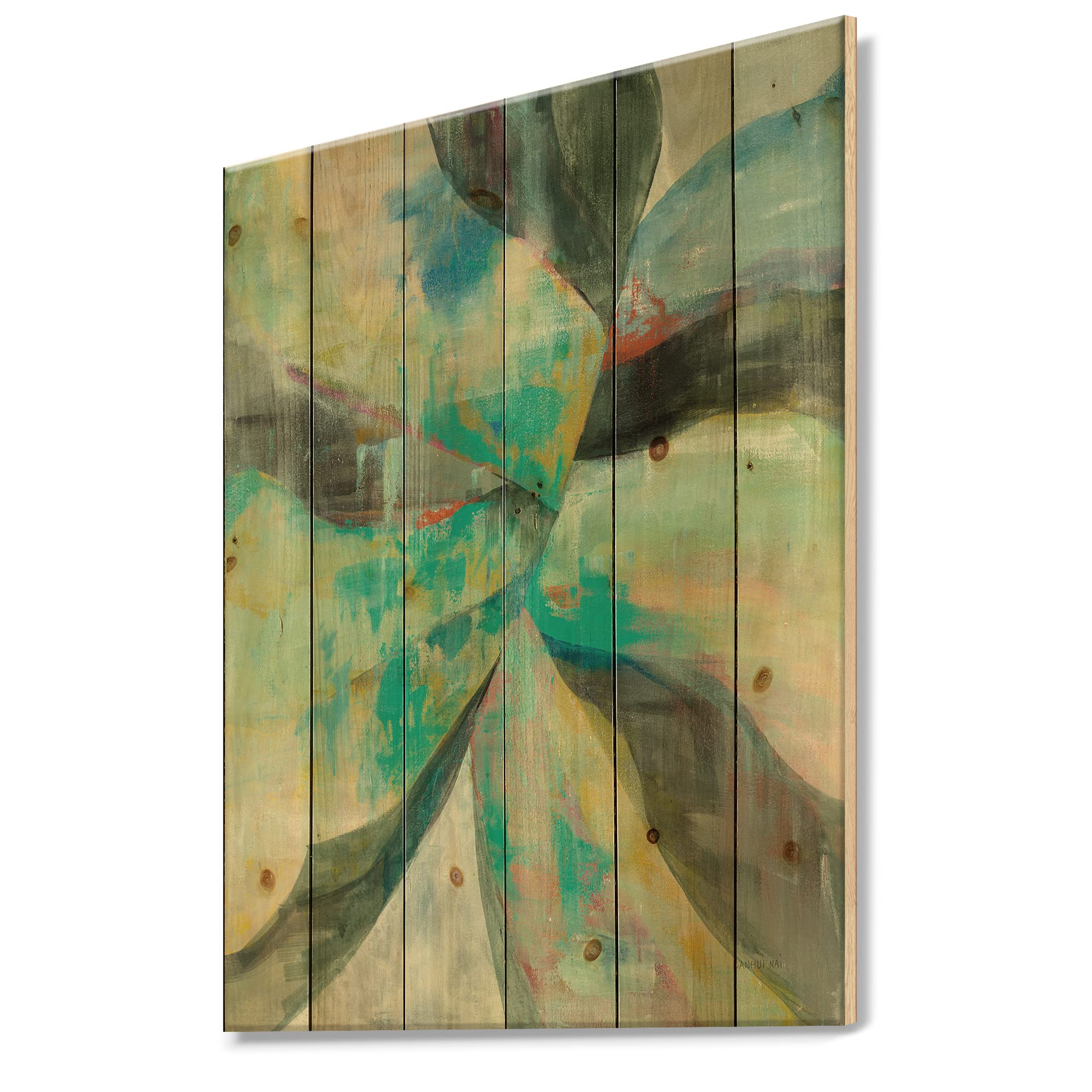 DesignQ In The Valley Abstract Wood Wall Art - Traditional Blue Wood Wall Decor, Large Abstract Wood Panels Printed on Natural Pine - Perfect for Living Room, Bedroom & Office Decor