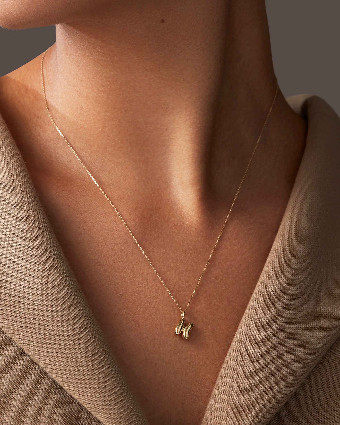 14K Gold Bubble Letter Necklace - Personalized Initial Pendant Jewelry for Women - Perfect for Birthdays, Anniversaries & Gifts