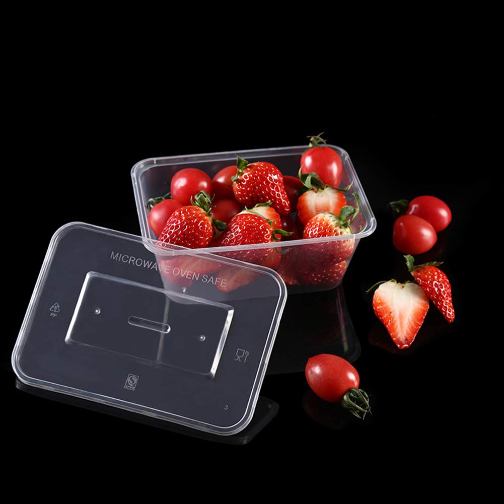 50 Pack HOMEE 26oz Bento Meal Prep Containers with Lids - Reusable Plastic Food Storage Containers, Microwave & Dishwasher Safe, Refrigerator Friendly - Perfect for Meal Prepping, Leftovers, Office Lunch & Mother's Day Gifts (White)