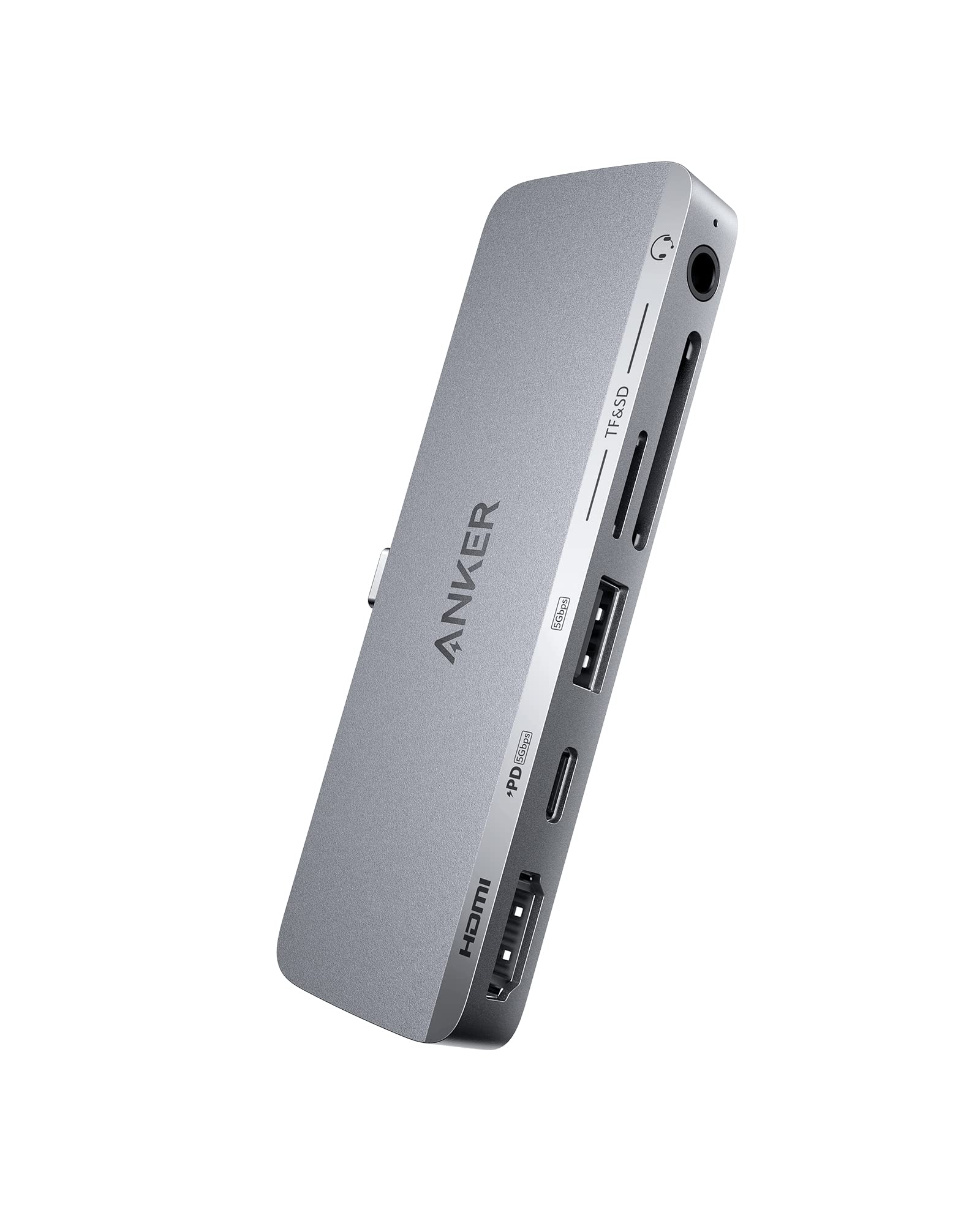 Anker 6-in-1 USB C Hub with 4K HDMI, 100W PD, USB-A, SD/microSD Card Reader - Compatible with iPad Pro/Air/Mini 6th Gen, MacBook, Laptop - Expand Connectivity for Work, Travel & Home Office (Space Gray)