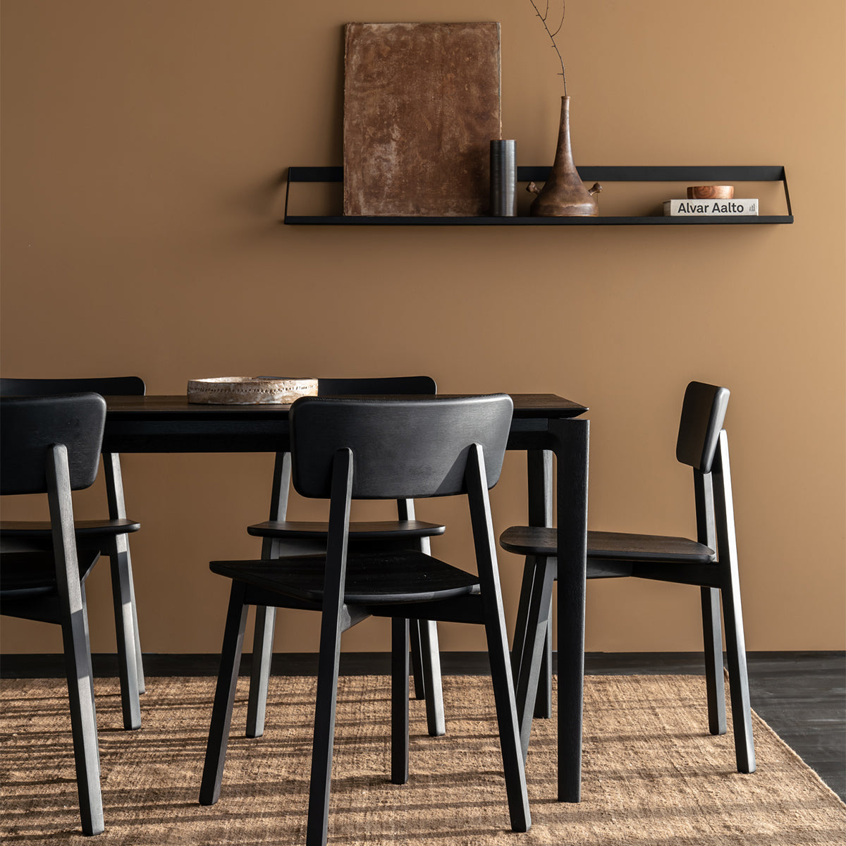 Premium Black Oak Dining Table 220cm - Modern Solid Wood Dining Room Table for 8-10 People - Perfect for Family Gatherings & Dinner Parties