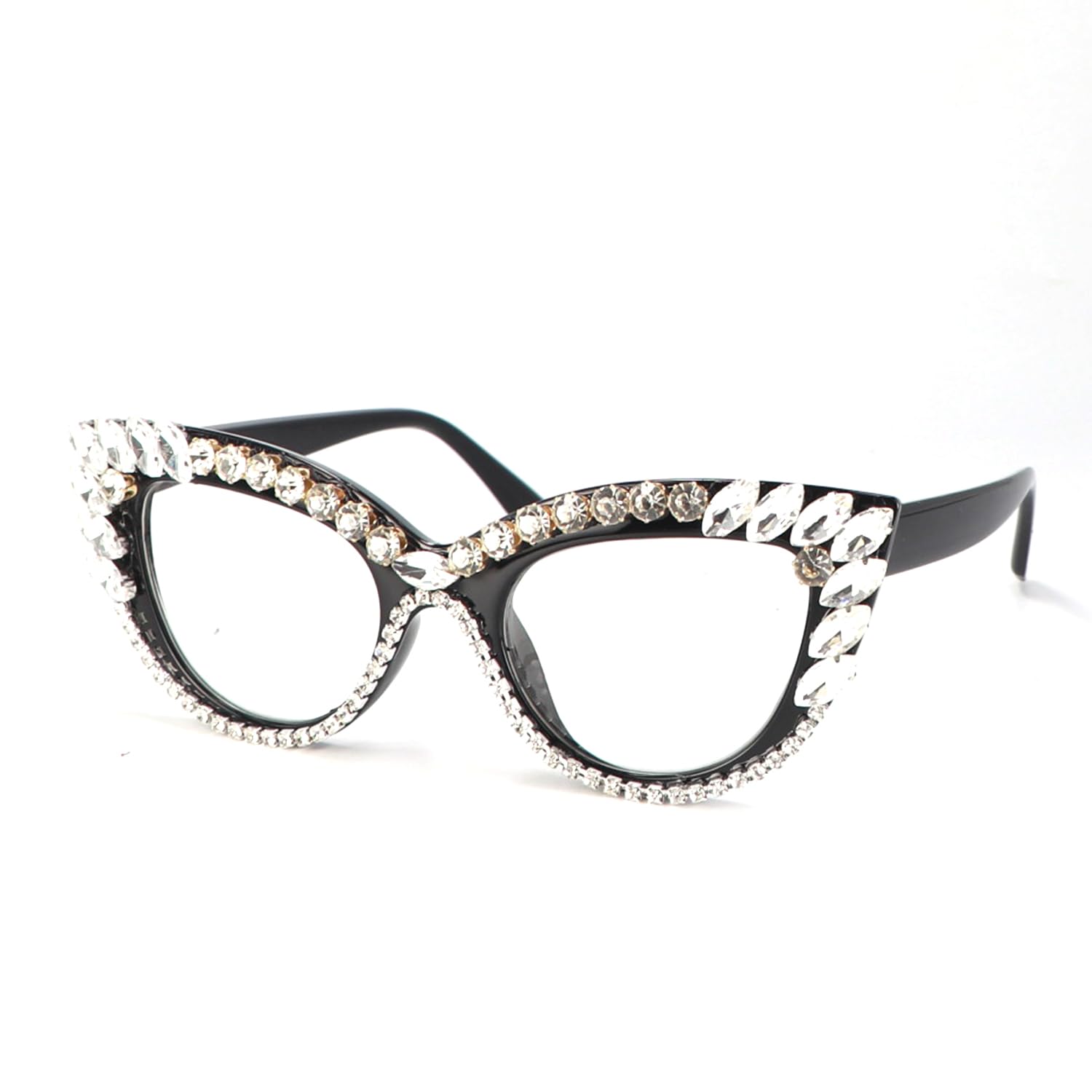 Blue Light Blocking Cat Eye Reading Glasses for Women - Stylish Rhinestone Computer Glasses with UV Protection | Perfect for Office Work, Screen Time & Fashion Accessories