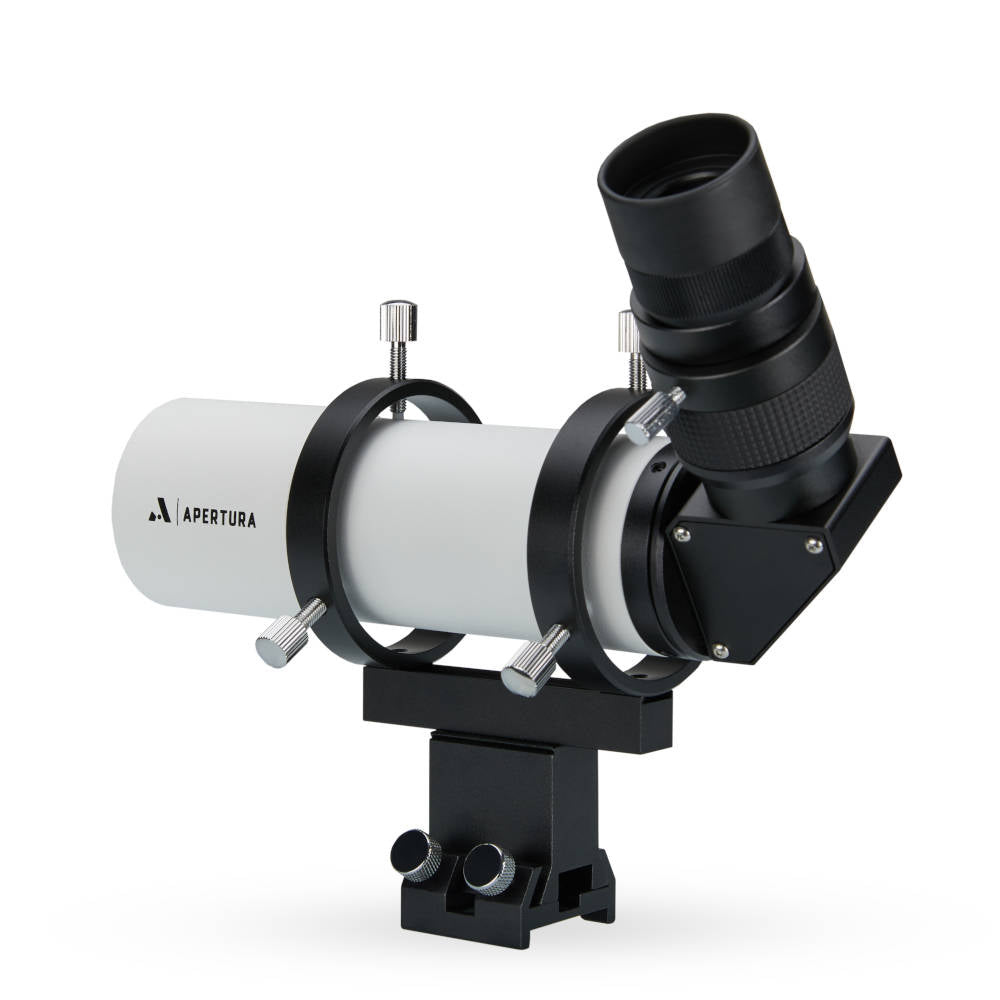 10x50 Right Angle Finder Scope with Illuminated Reticle Eyepiece - White 50RAF W - Perfect for Astronomy, Hunting & Long-Range Observation